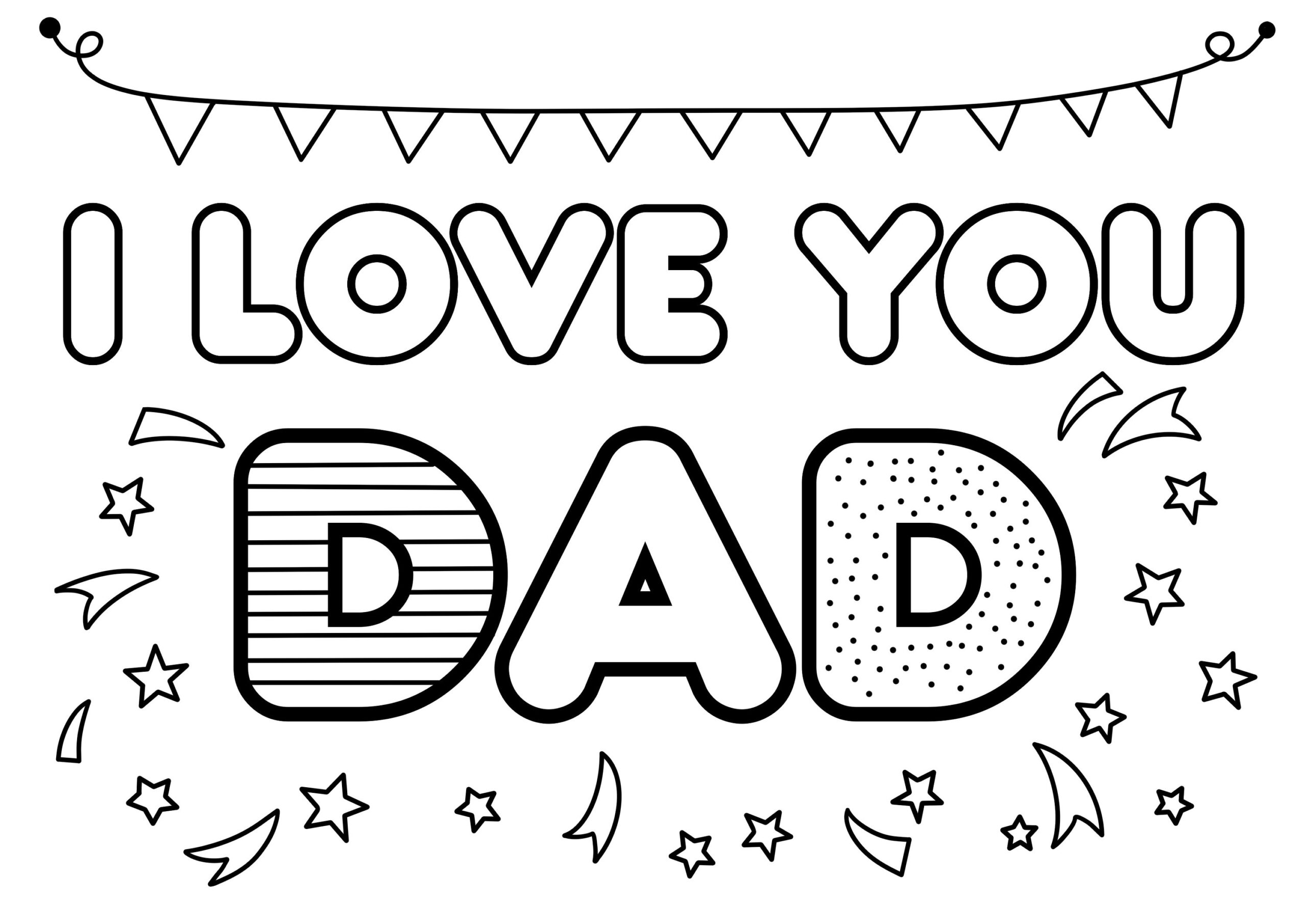 I Love Dad Coloring Card, Envelope - Etsy within I Love Dad Printables
