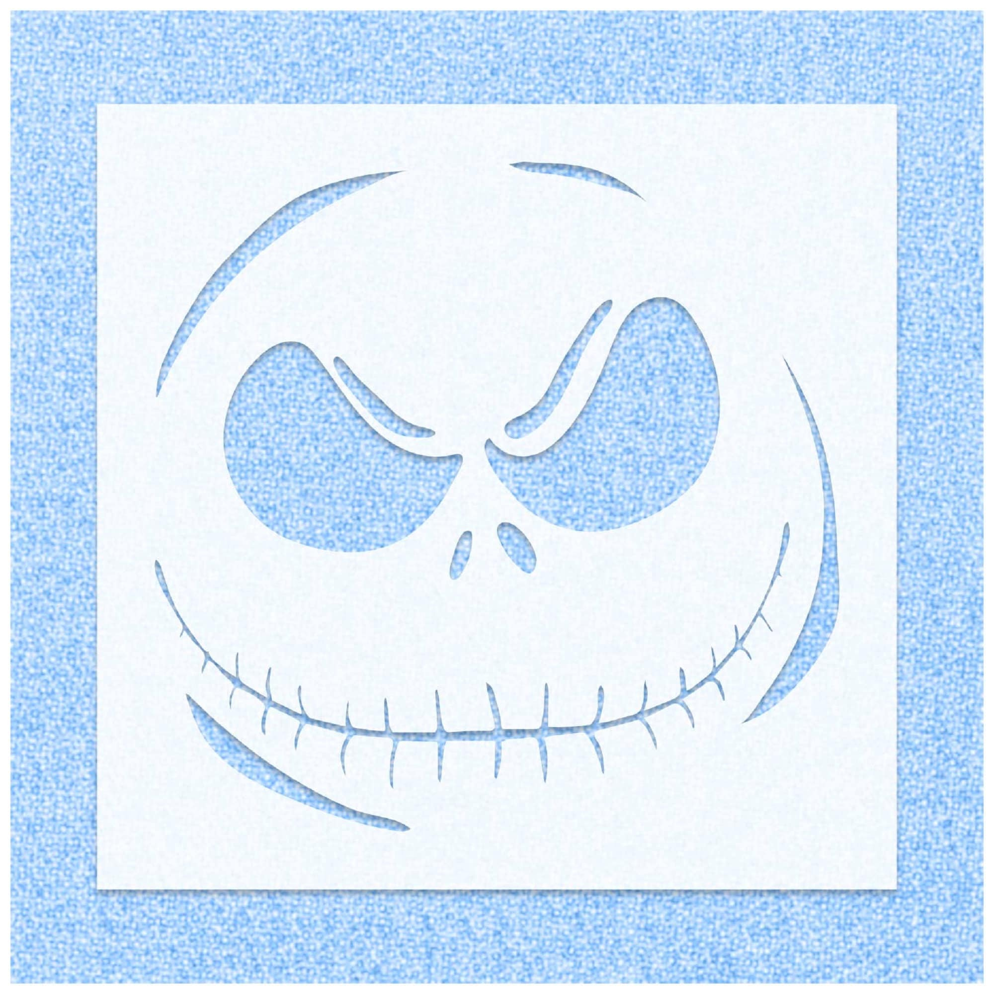 Jack Skellington Stencil, Nightmare Before Christmas, Pumpkin Design Template, Custom Reusable Halloween Stencils For Painting with regard to Printable Stencil Printable Jack Skellington Face