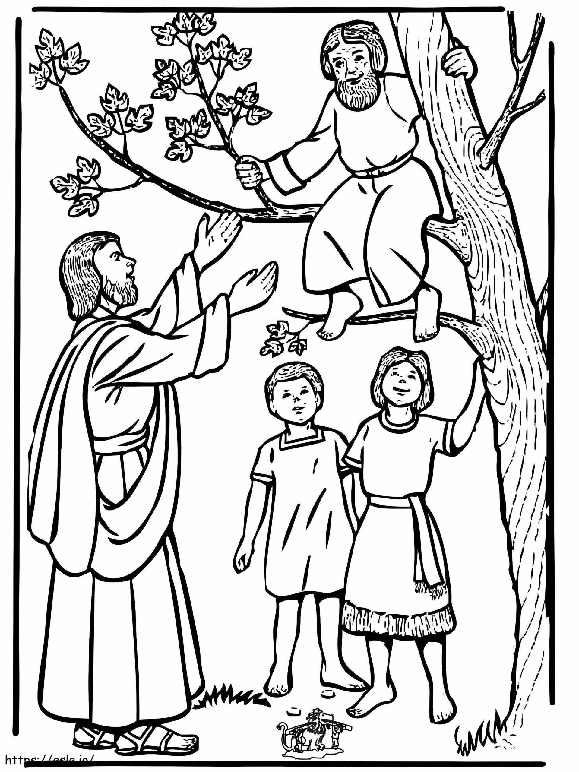 Jesus On The Tree And Zacchaeus Coloring Page with regard to Free Printable Zacchaeus Coloring Page
