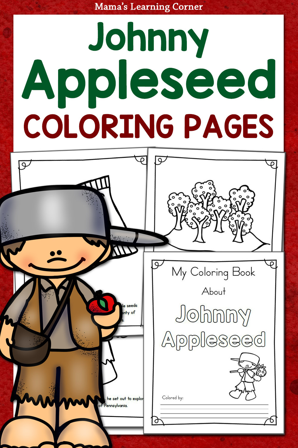 Johnny Appleseed Coloring Pages - Mamas Learning Corner inside Johnny Appleseed Printable Story