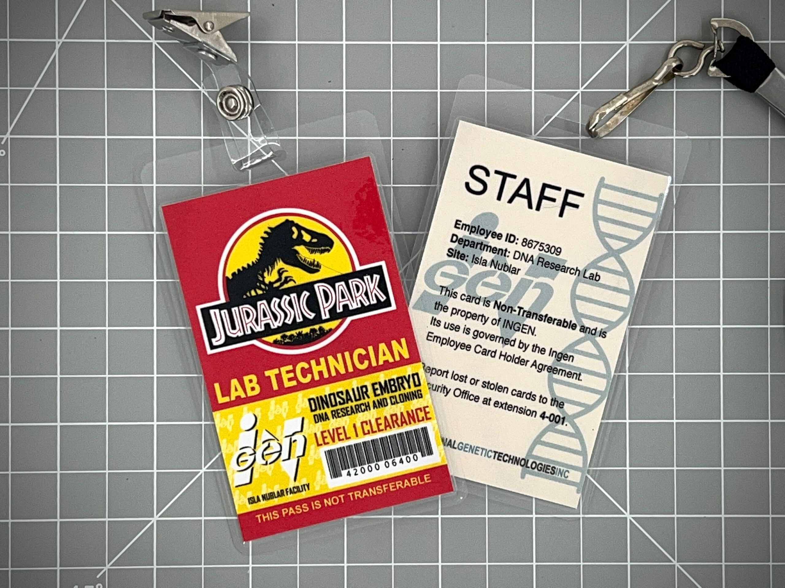 Jurassic Park Lab Technician Id Badge - [Pdf Digital Download with regard to Printable Jurassic Park Id Badge Template Free