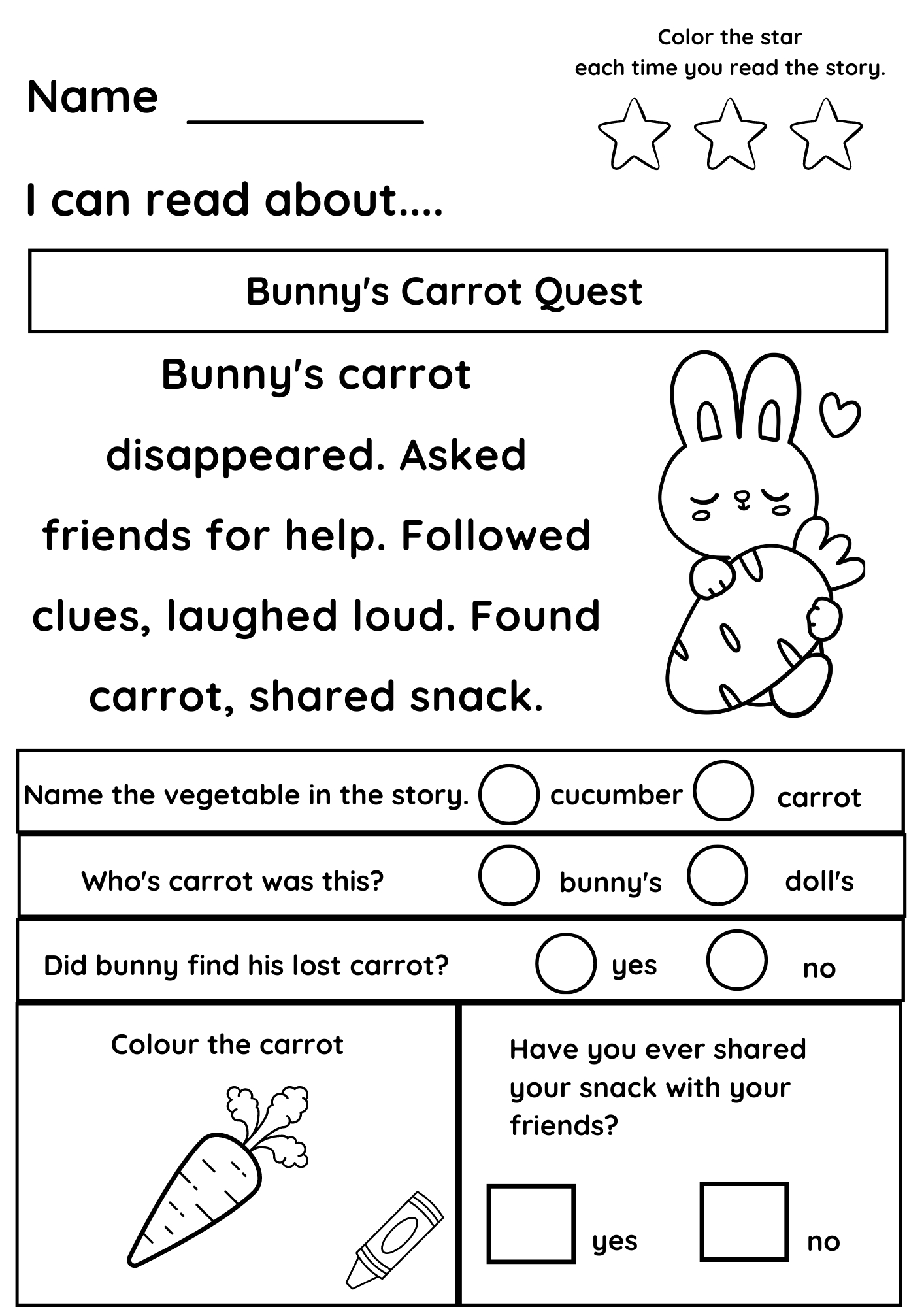 Kindergarten Reading Worksheets And Printables inside Reading Worksheets Printable For Preschool