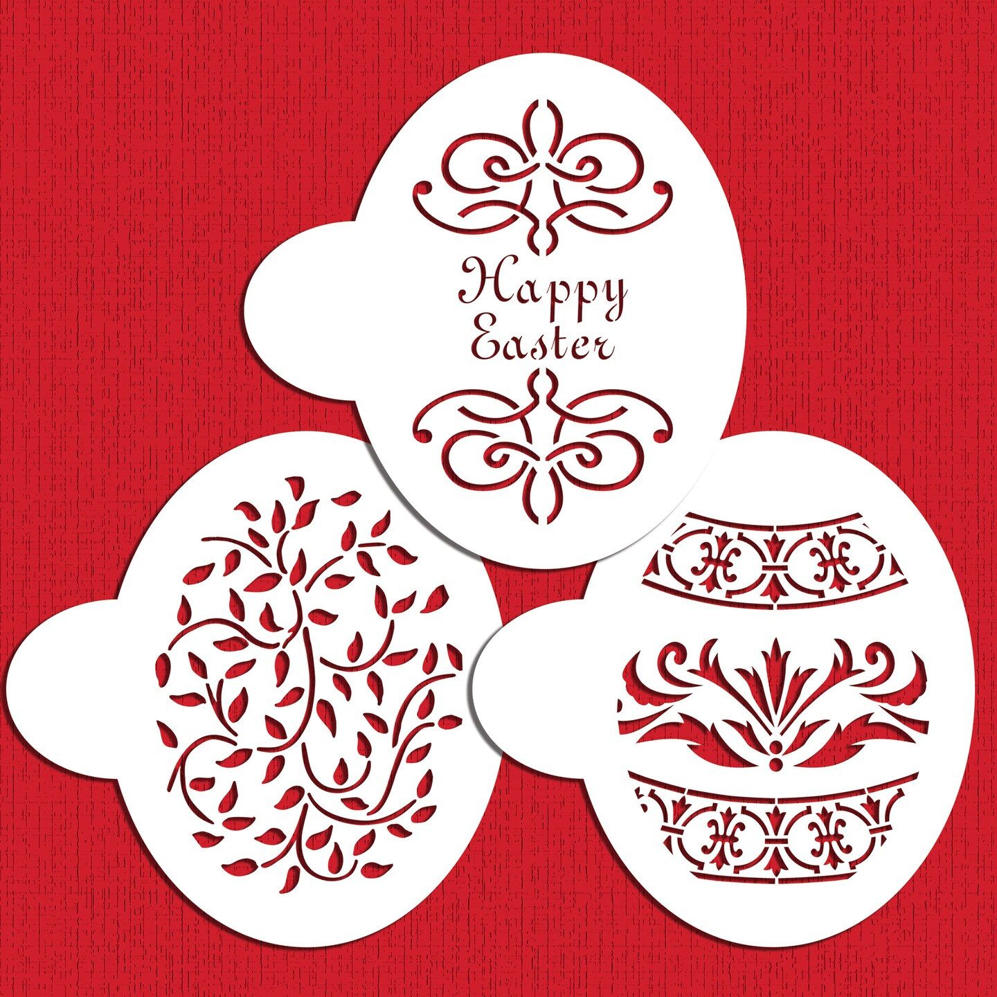 Large Easter Eggs Cookie Stencils | C199Designer Stencils | Cookie Decorating Tools | Baking Stencils For Royal Icing, Airbrush, Dusting Powder | with Easter Food Stencil