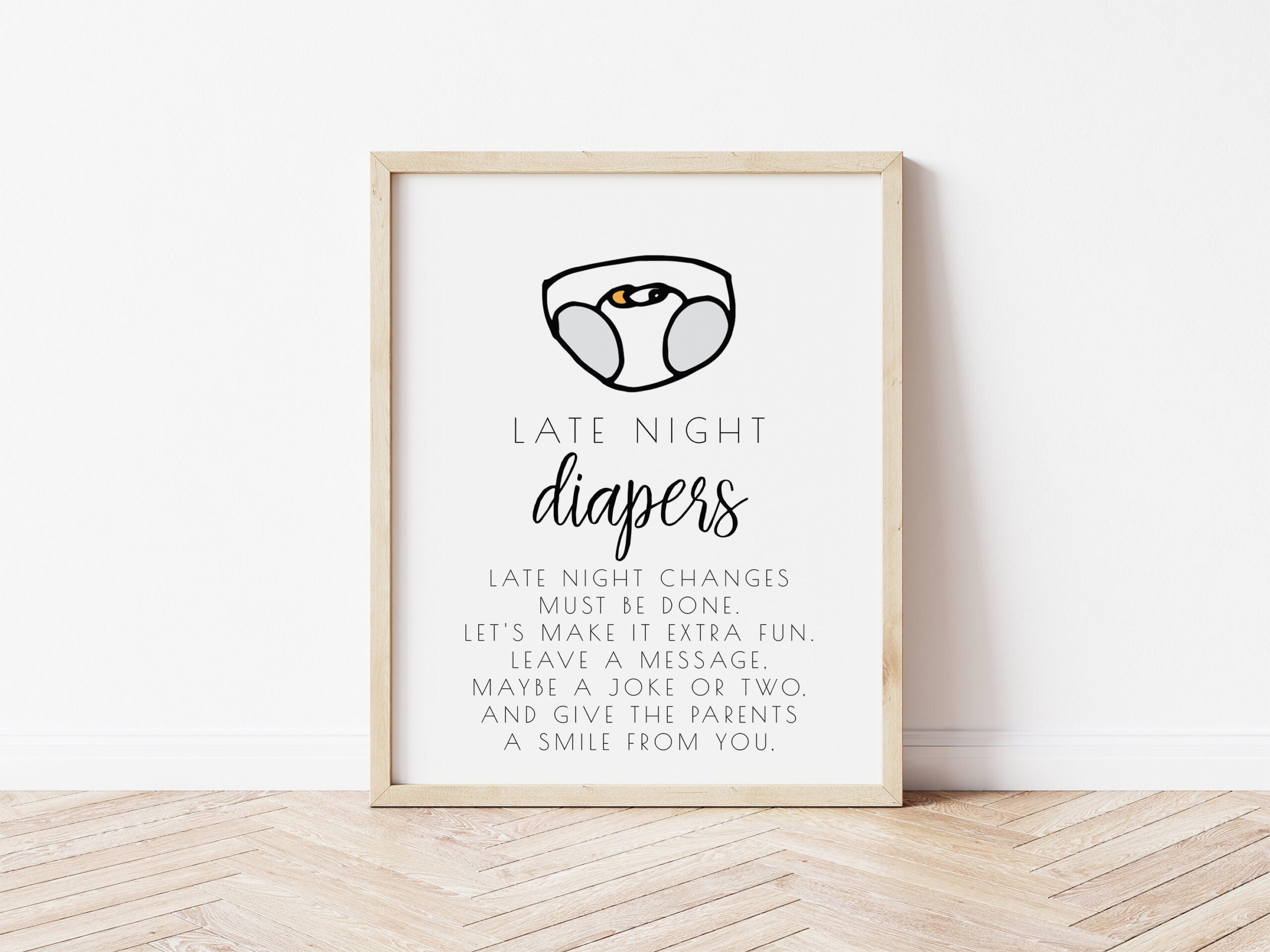 Late Night Diapers Sign Template | Editable Poppin&amp;#039; Bottles Baby inside Template Late Night Diapers Sign Free Printable