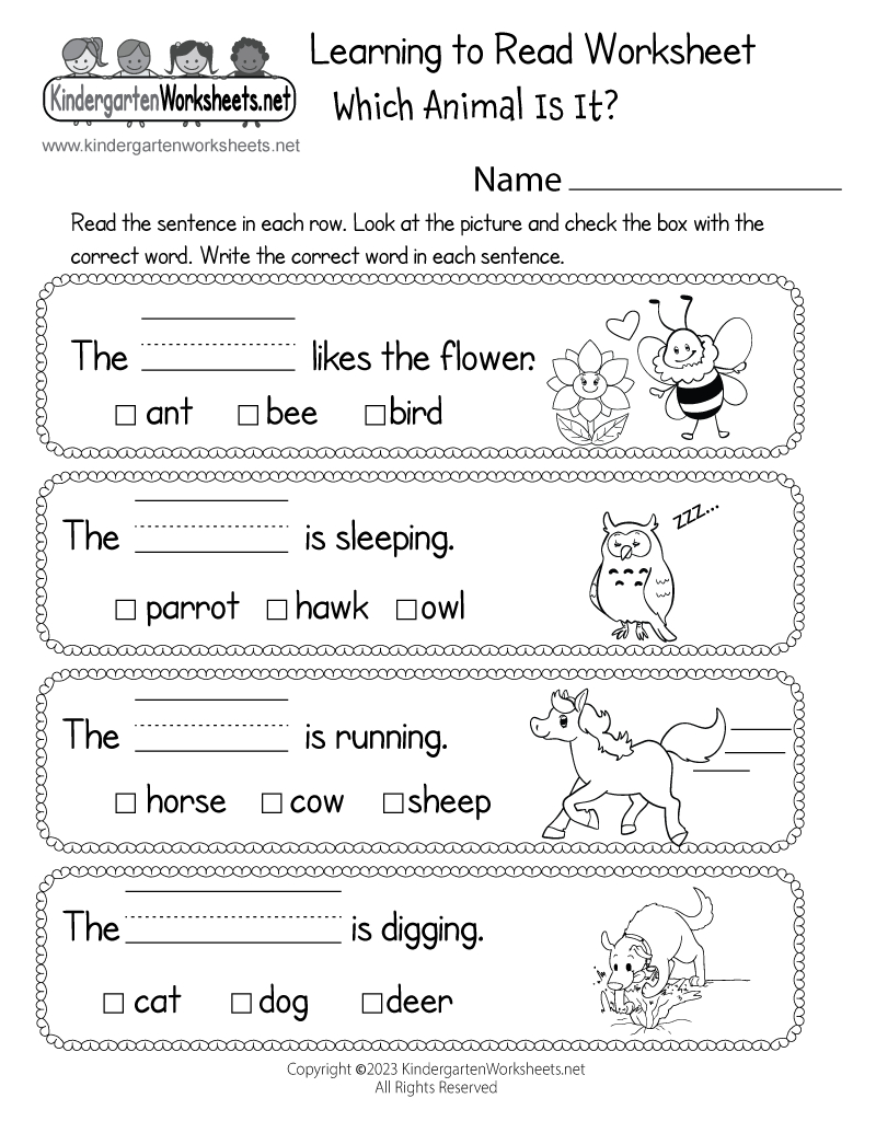 Learning To Read Worksheet - Free Printable, Digital, &amp;amp; Pdf pertaining to Reading Worksheets Printable For Preschool