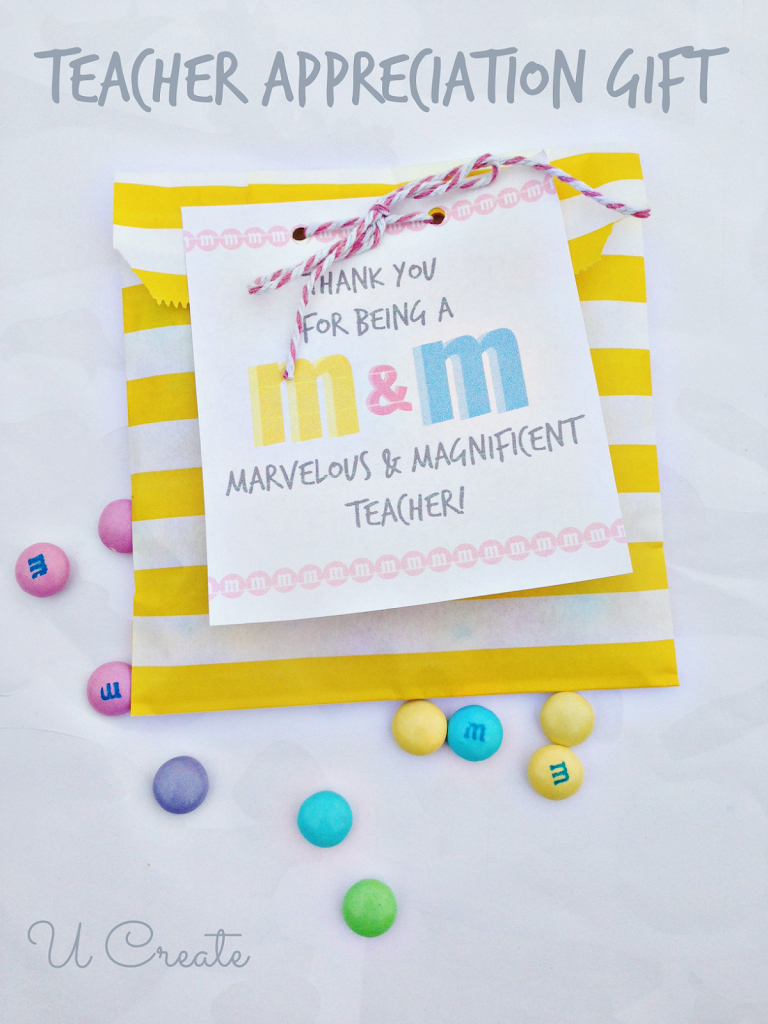 M &amp;amp; M Teacher Appreciation Printable - U Create for M&amp;amp;amp;M Teacher Appreciation Free Printable