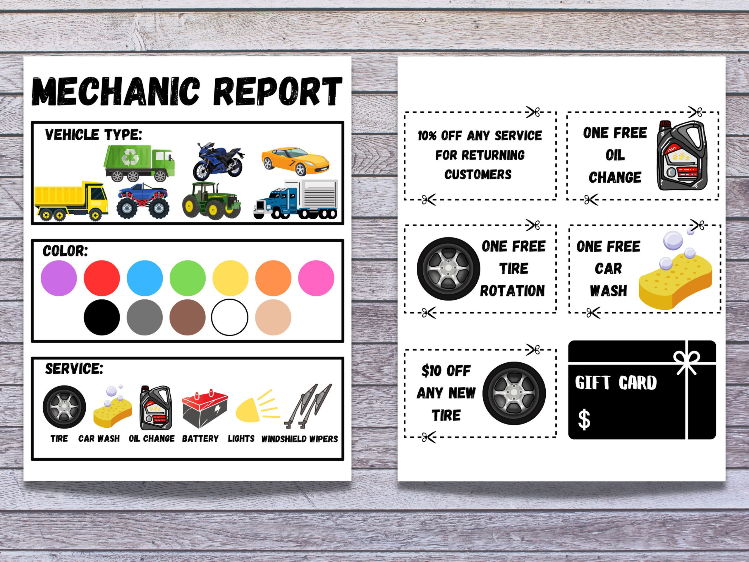 Mechanic And Car Wash Dramatic Play, Pretend Play, Classroom for Auto Shop Dramatic Play Printables Free