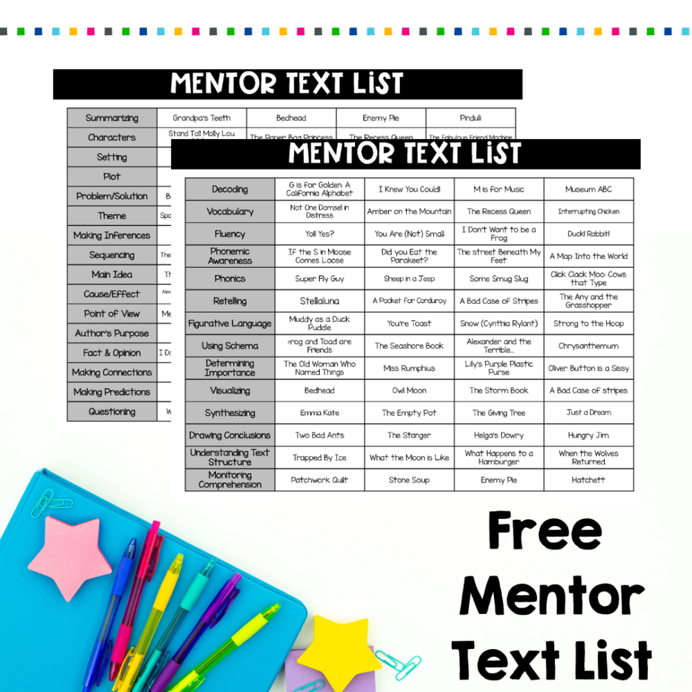 Mentor Texts - Ciera Harris Teaching throughout Free Printable Mentor Sentence