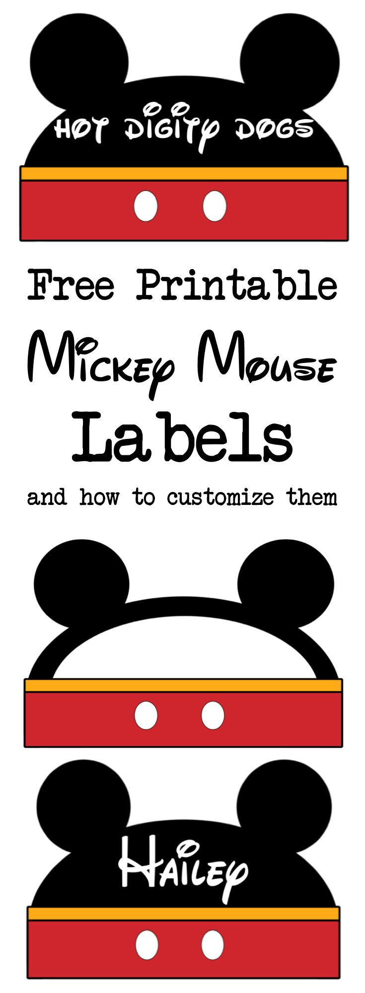 Mickey Mouse Labels Free Printable - Paper Trail Design pertaining to Mickey Mouse Party Free Printables