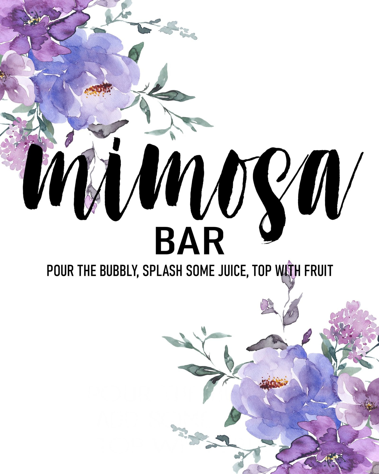 Mimosa Bar Printables with regard to Mimosa Bar Free Printable