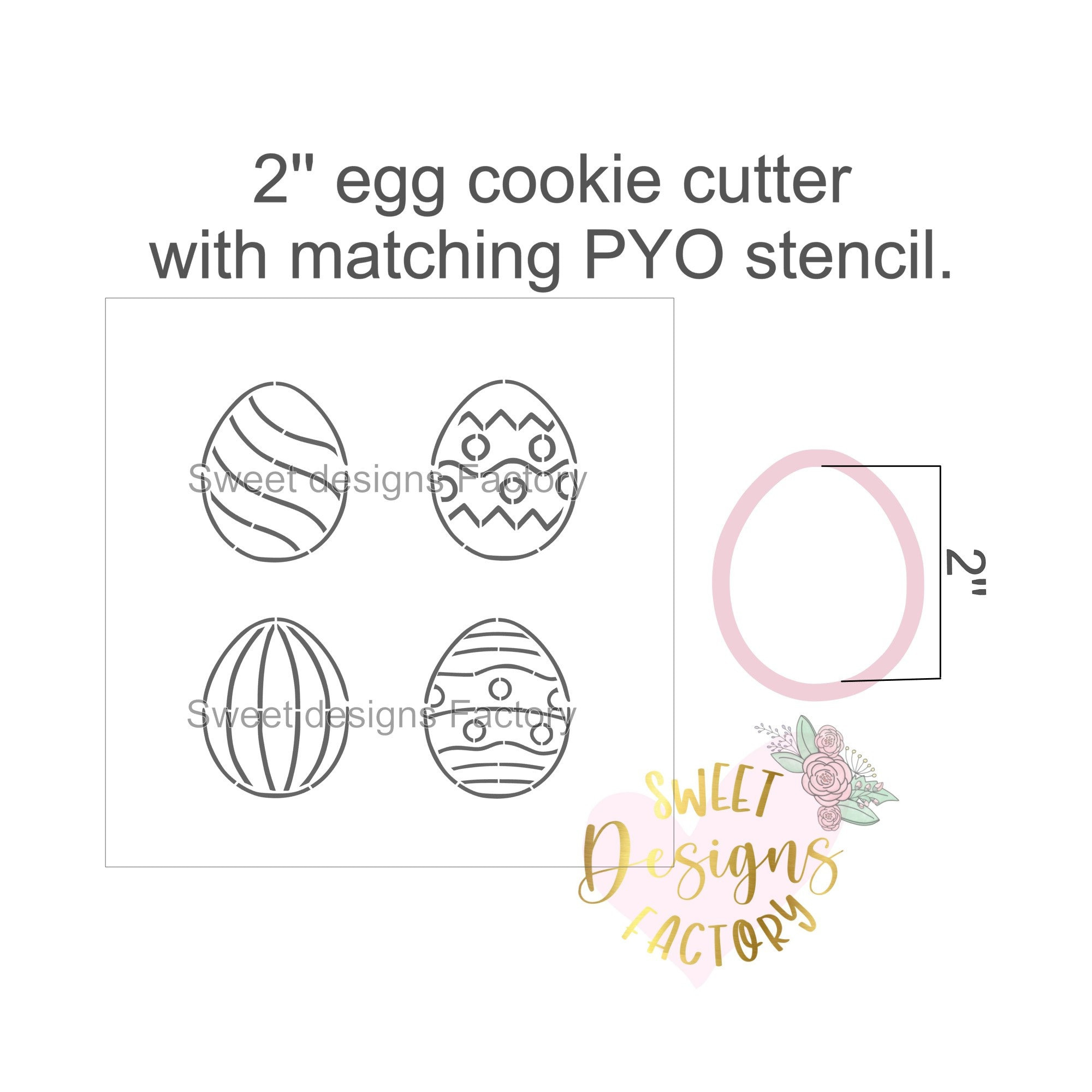 Mini Easter Eggs Pyo Cookie Stencil With A 2&amp;#039;&amp;#039; Matching Cookie pertaining to Easter Egg Cookie Stencil
