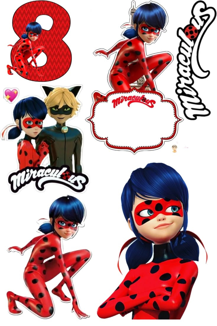 Miraculous Ladybug Printable Cake Toppers inside Free Printable Miraculous Ladybug Cupcake Toppers Printable