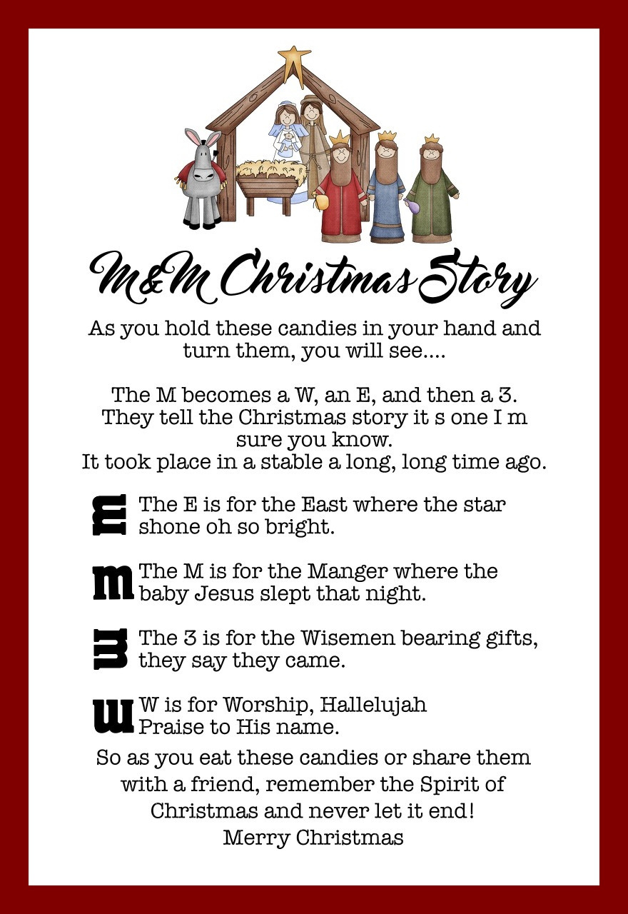 M&amp;amp;M Christmas Story – The Idea Door intended for M&amp;amp;M Christmas Poem Free Printable