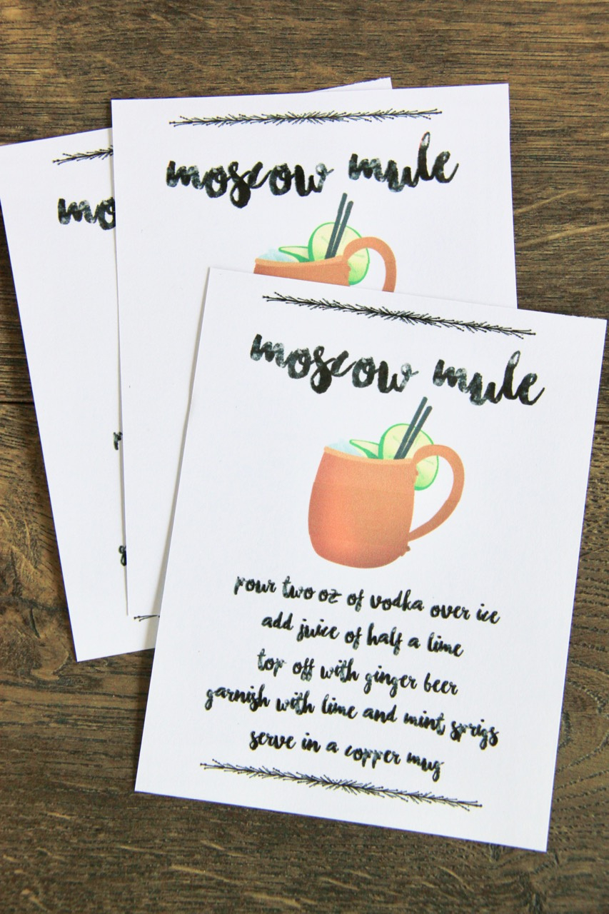 Moscow Mule Teacher Thank You Gift throughout Free Printable Moscow Mule Recipe Card