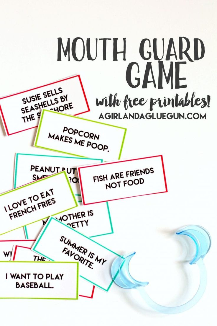 Mouth Guard Game With Free Printables! in Watch Ya Mouth Game Phrases Free Printable