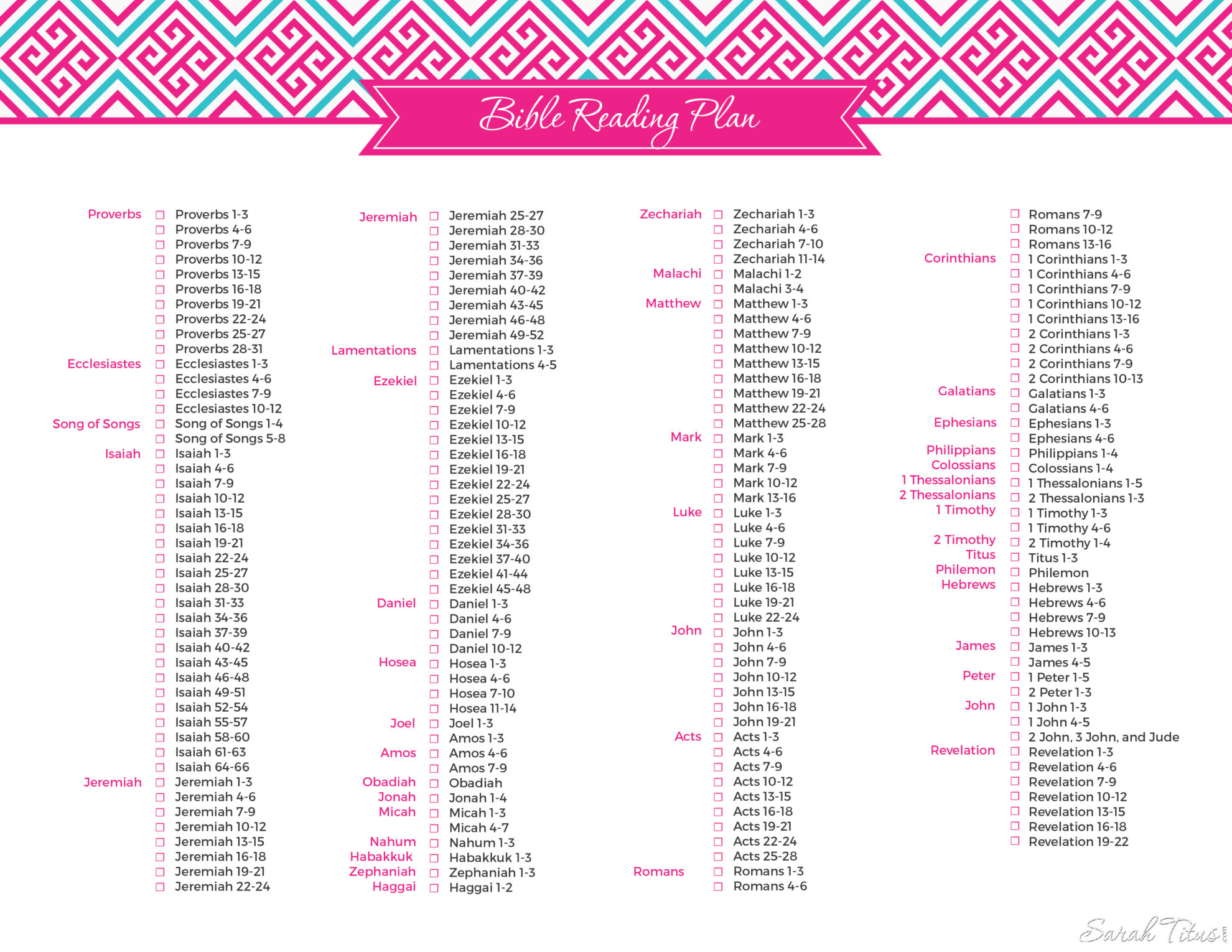 Must Have: Bible Reading Plan - Sarah Titus throughout Free Bible Reading Plans Printable