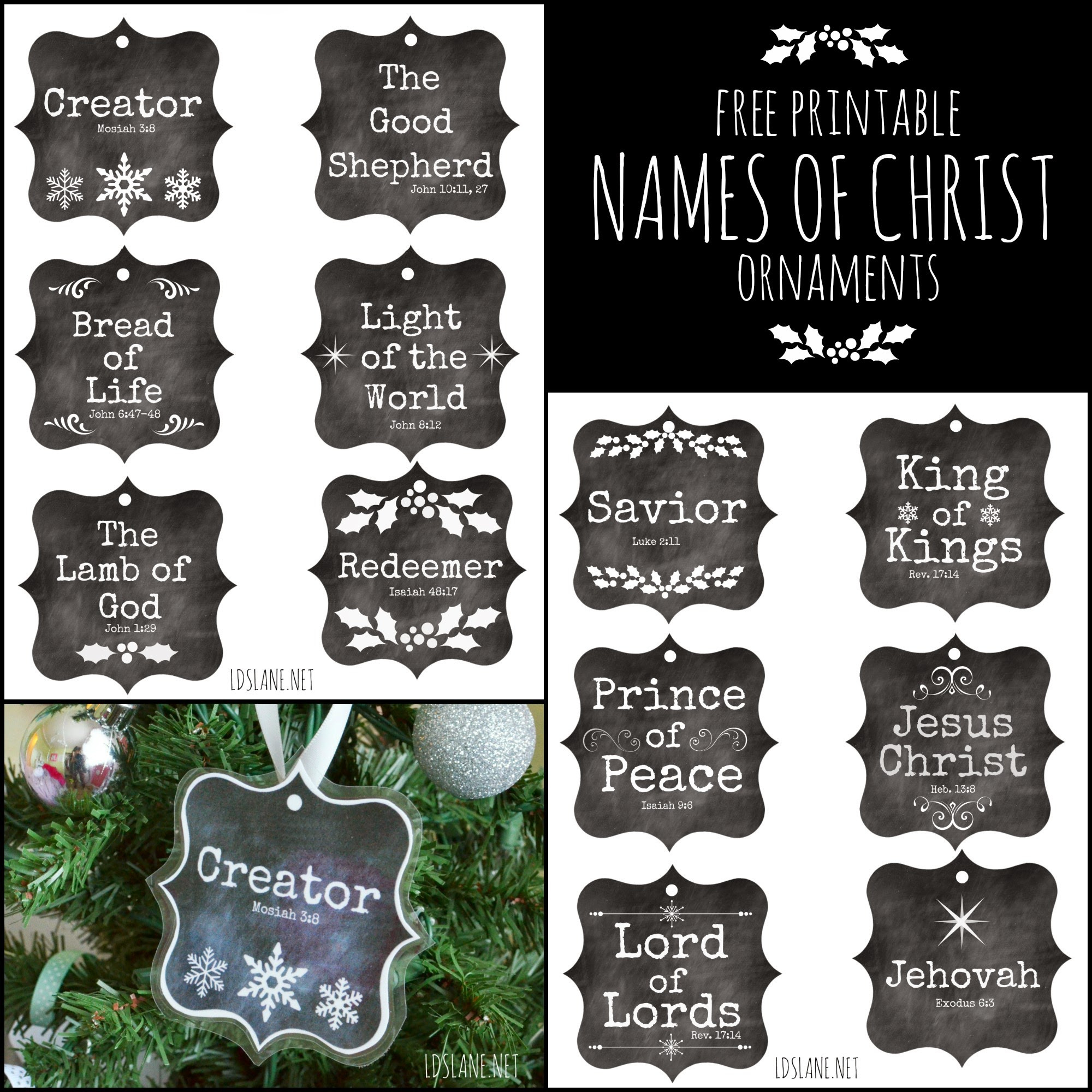 Names Of Christ - Free Printable Ornaments with regard to Names of Jesus Printable Ornaments
