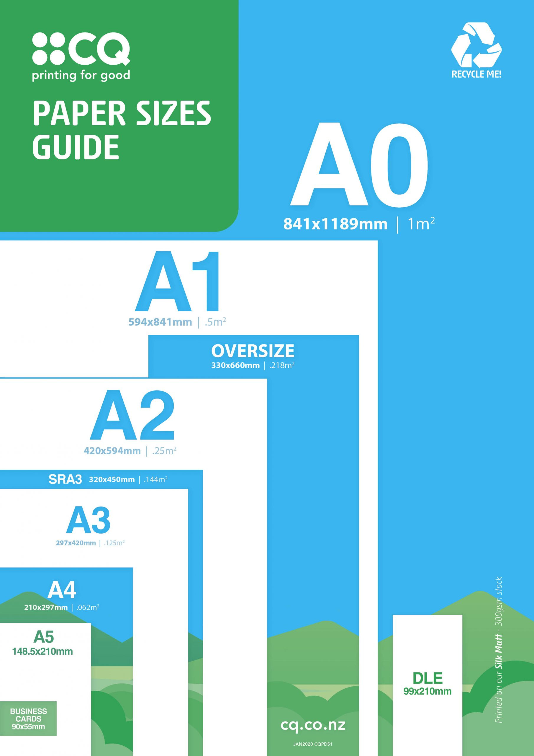 Paper Sizes Chart | Standard Dimensions | Cq Print Christchurch intended for Paper Size Chart Printable