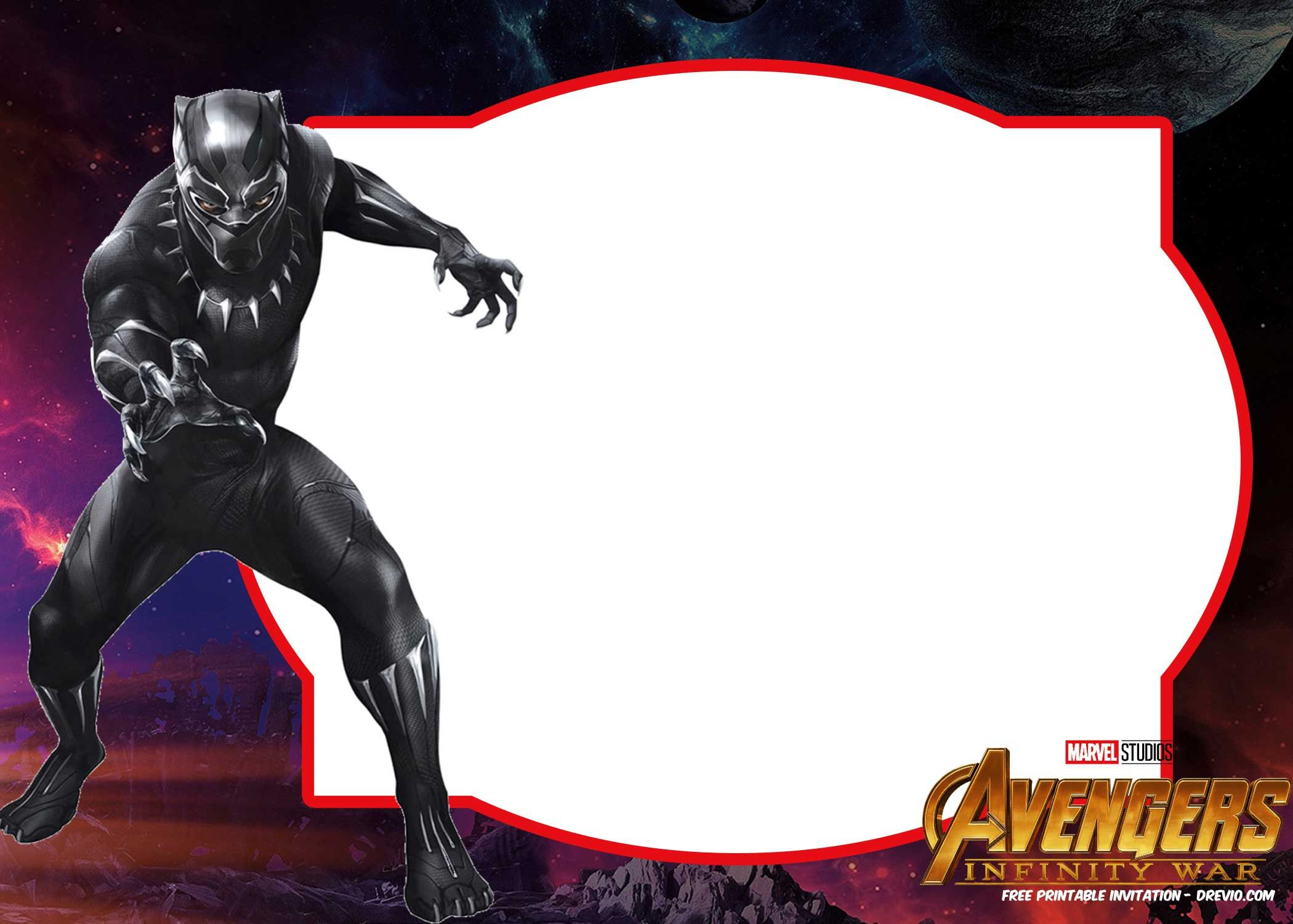 Pin Page pertaining to Free Printable Black Panther Invitations
