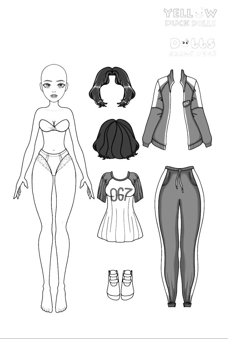 Pinhai Ha Nguyen On Đồ Chơi | Paper Doll Template, Paper Dolls throughout Black And White Paper Dolls Printable