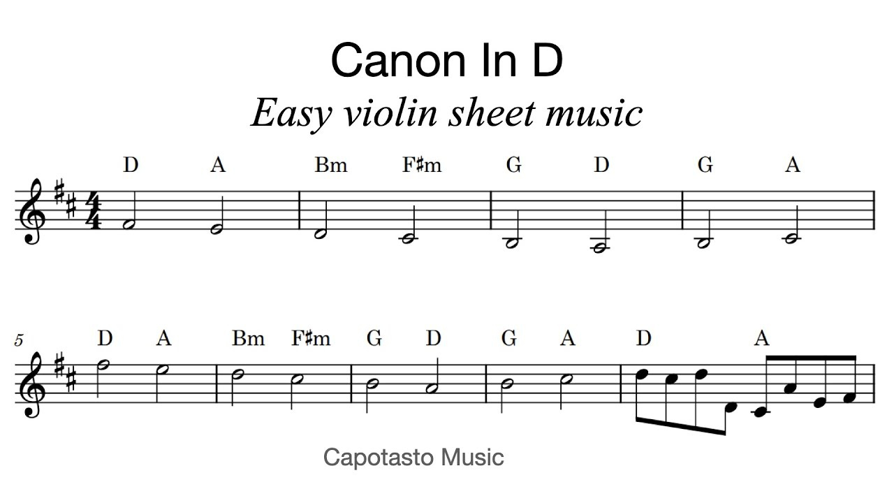 Play Canon In D On Violin Today! (Easy Sheet Music Notes For Beginners) throughout Free Printable Piano Sheet Music For Canon in D