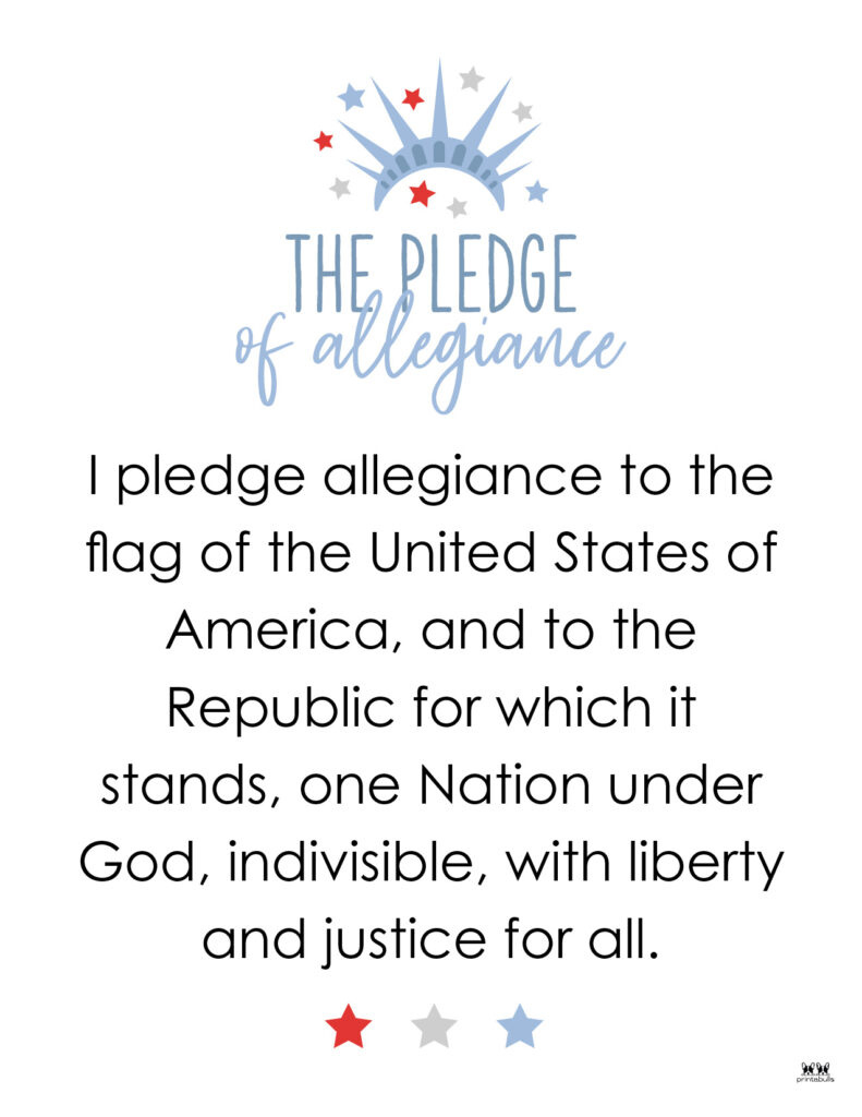 Pledge Of Allegiance Words - 20 Free Printables | Printabulls intended for Free Printable Pledge of Allegiance Printable