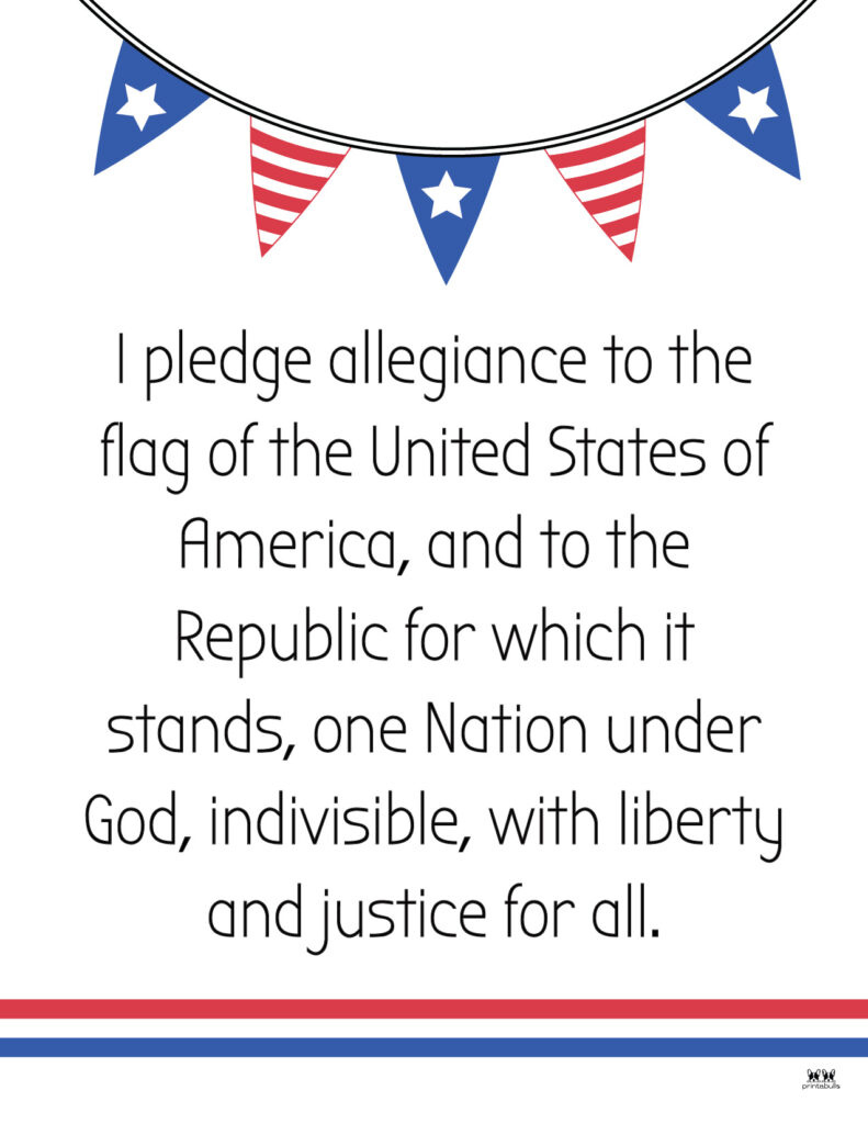 Pledge Of Allegiance Words - 20 Free Printables | Printabulls pertaining to Free Printable Pledge Of Allegiance Printable