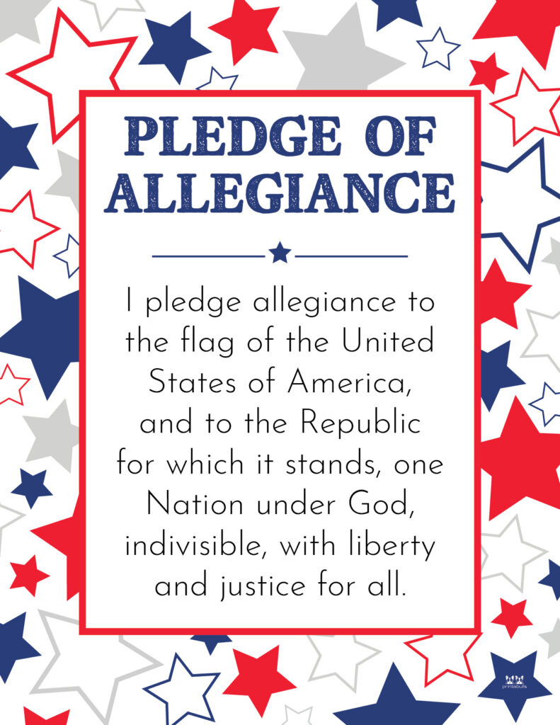 Pledge Of Allegiance Words - 20 Free Printables | Printabulls with regard to Free Printable Pledge of Allegiance