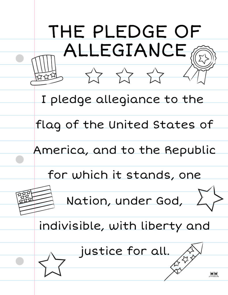 Pledge Of Allegiance Words - 20 Free Printables | Printabulls within Free Printable Pledge Of Allegiance Printable