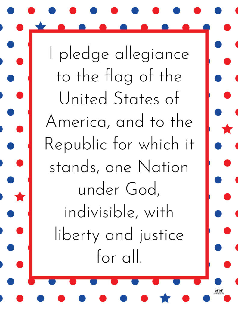 Pledge Of Allegiance Words - 20 Free Printables | Printabulls within Free Printable Pledge Of Allegiance