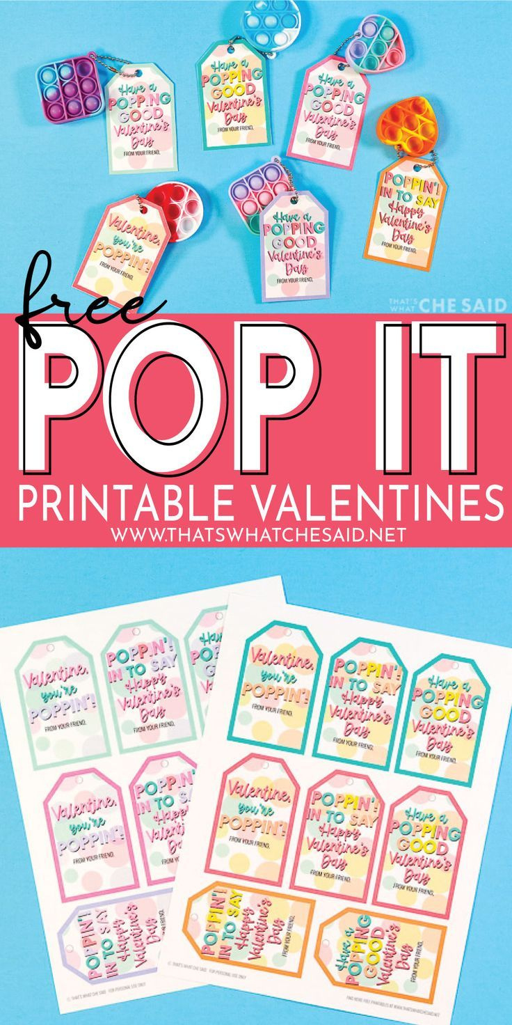 Pop It F R E E Printable Valentine inside Free Pop It Valentines Printable