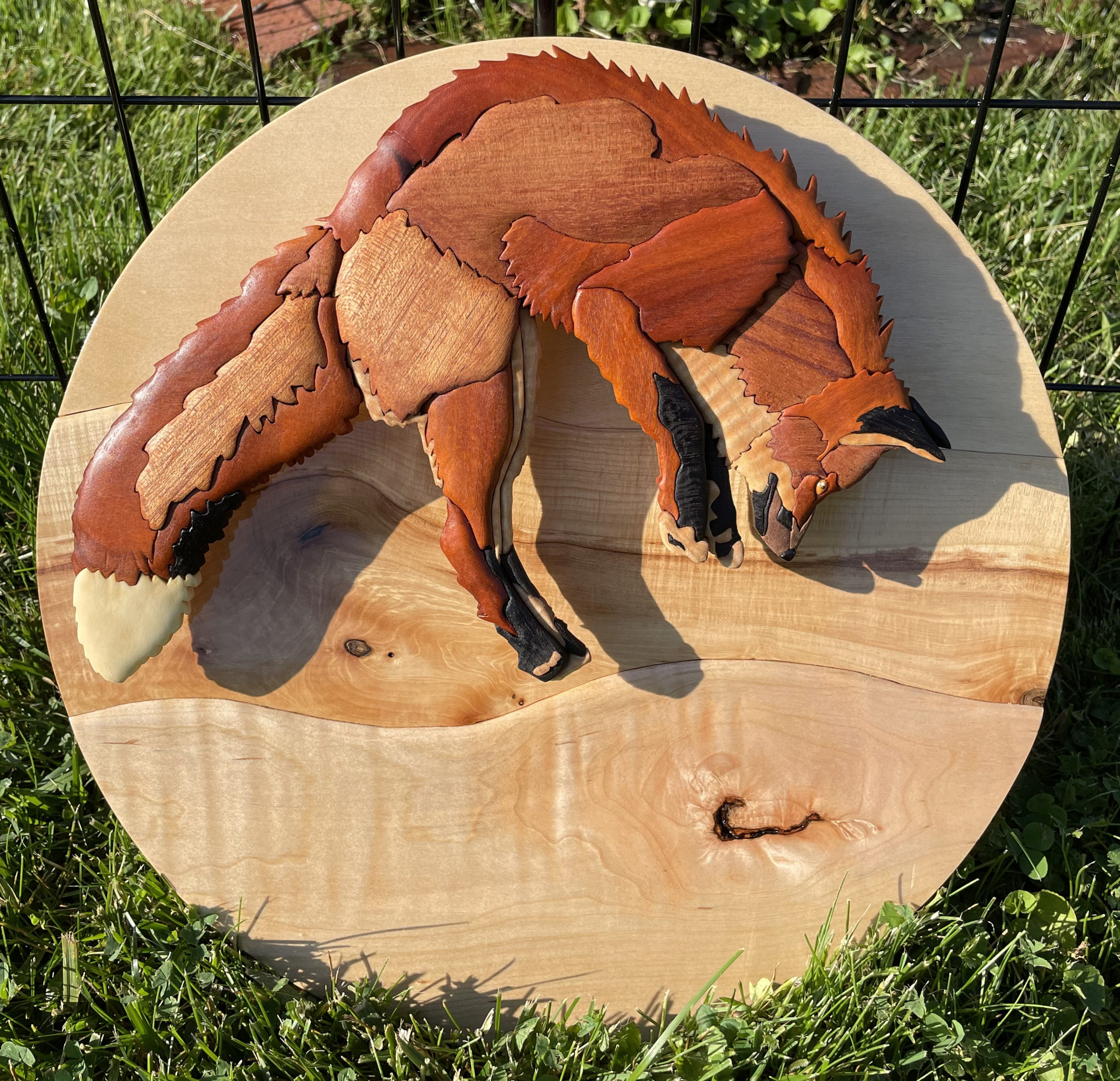 &amp;quot;Pounce&amp;quot; Fox Scrollsaw Intarsia Plans with Printable Free Downloadable Intarsia Wood Patterns