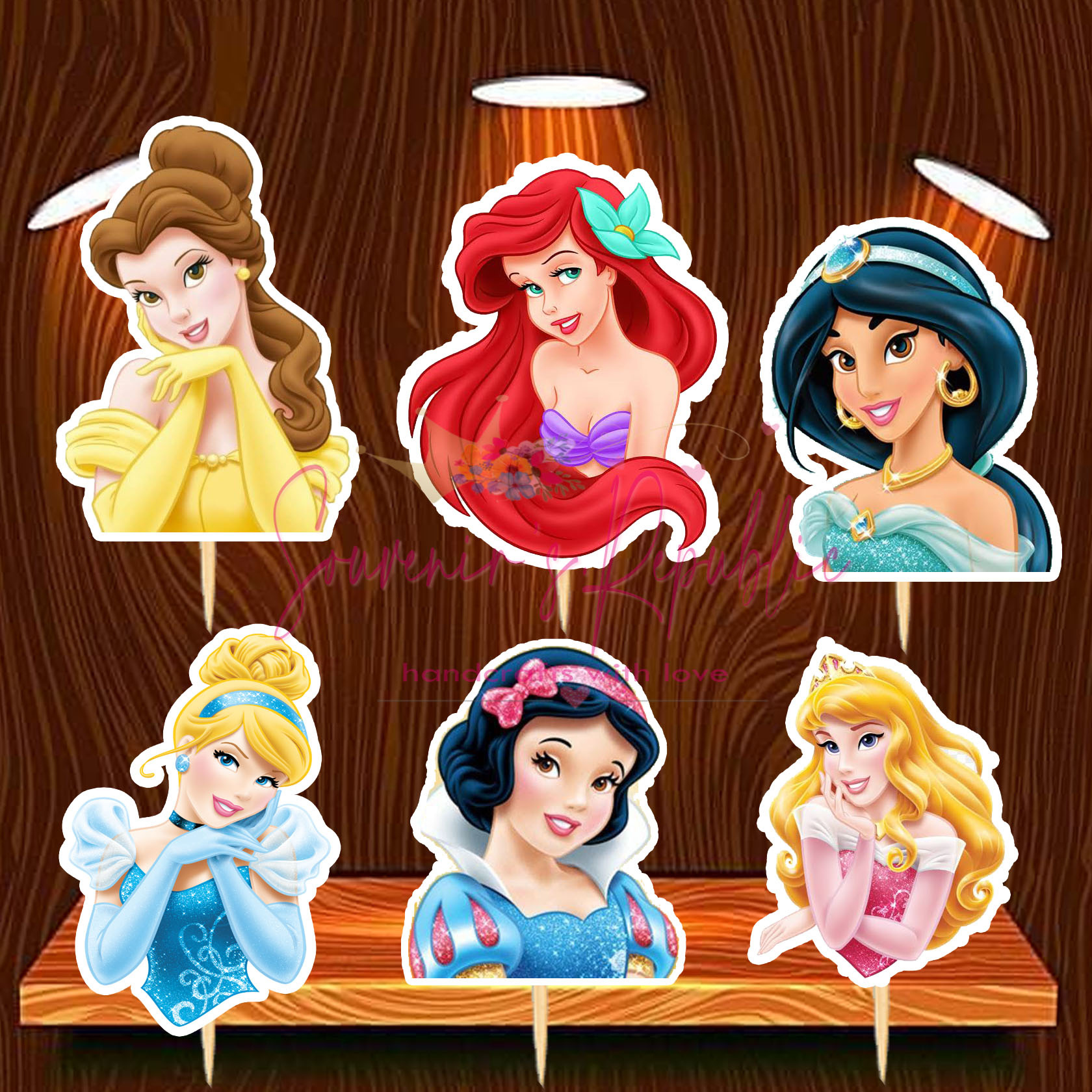 Princess Cupcake Topper 24 Pcs Disney Princess Halfbody Cupcake intended for Half Body Disney Princess Cupcake Toppers Free Printable