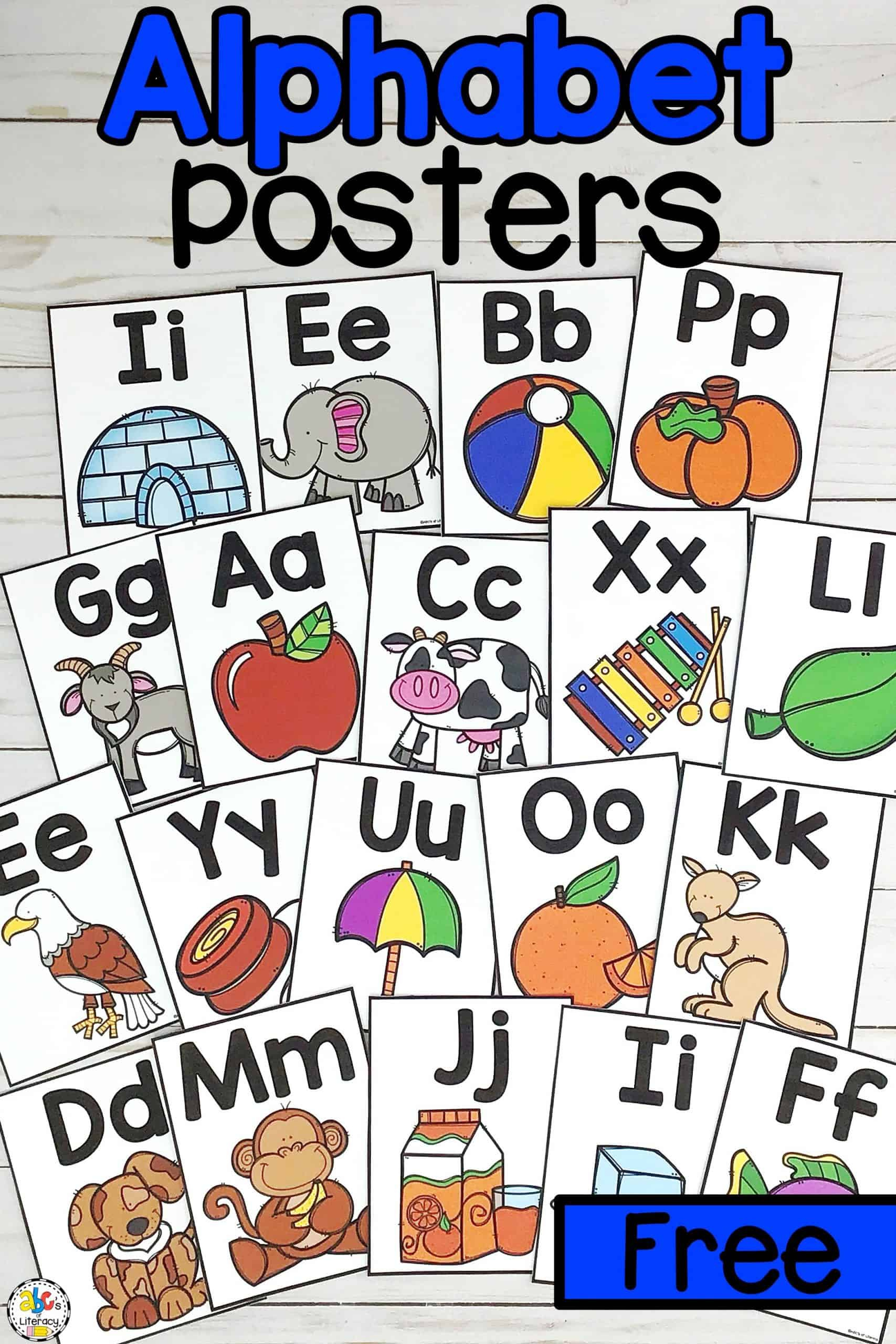 Printable Alphabet Posters pertaining to Free Printable Alphabet Wall Posters