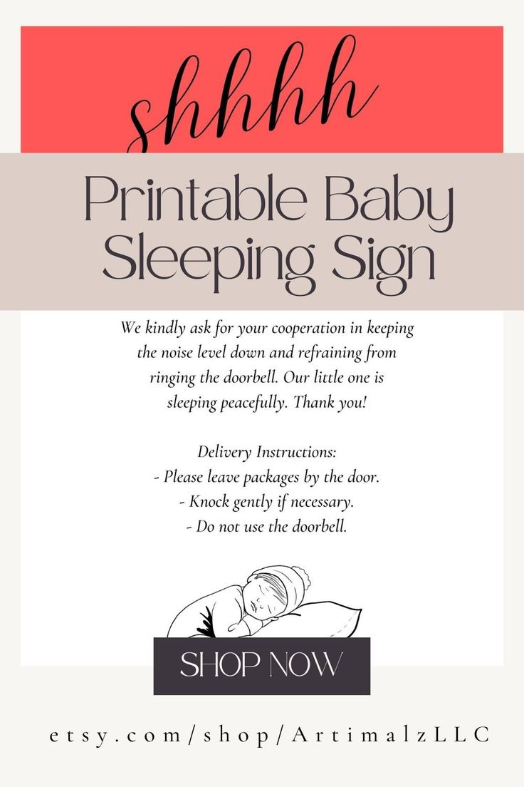 Printable Baby Sleeping Door Sign Red Do Not Disturb Baby - Etsy with regard to Baby Sleeping Sign Printable