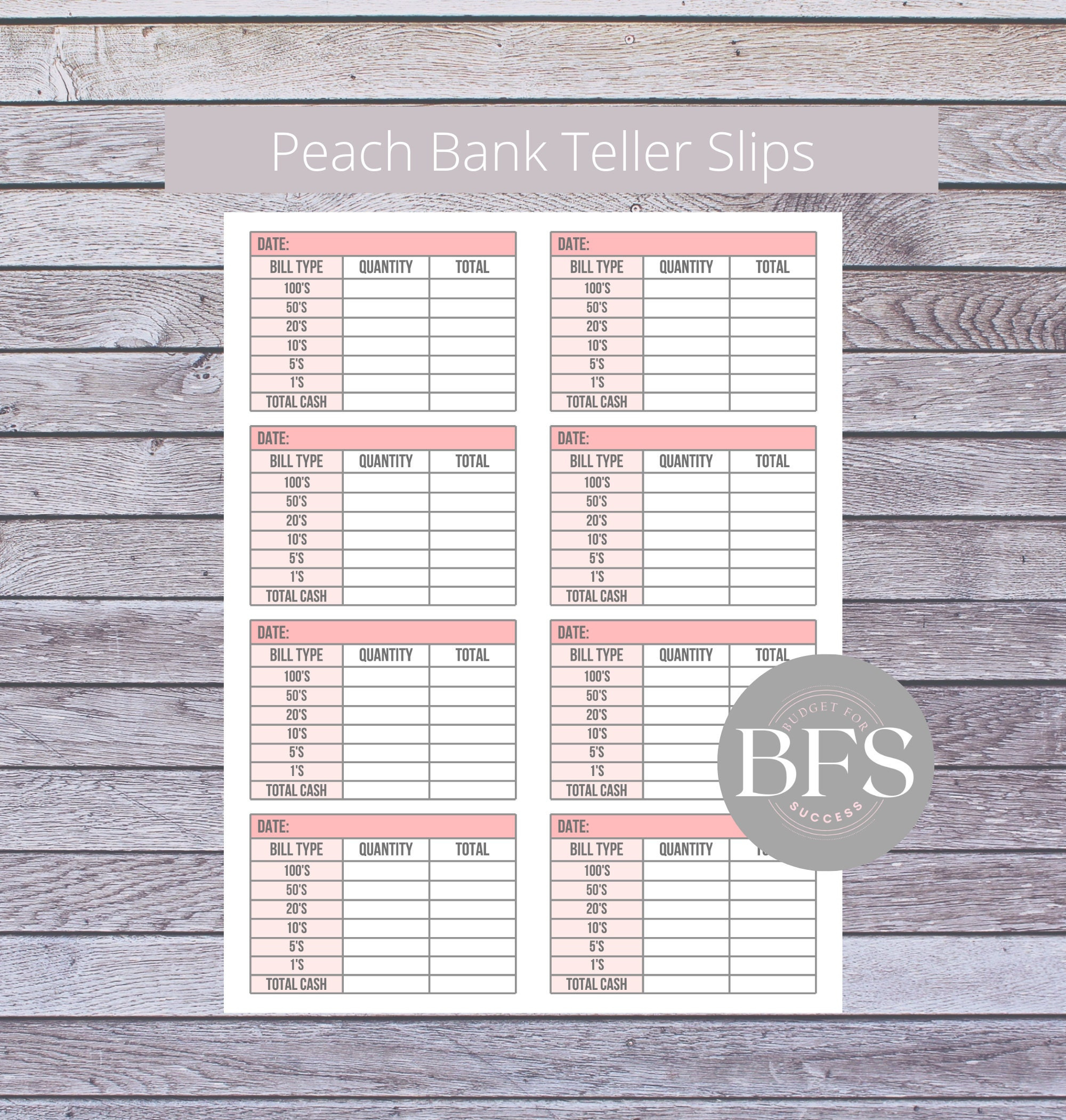 Printable Bank Teller Slips | Teller Slips | Bank Slips | Cash throughout Teller Slip Printable Free