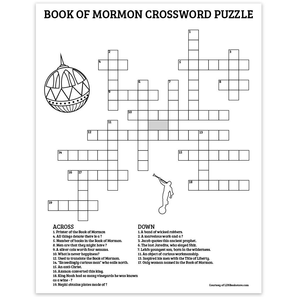 Printable Book Of Mormon Crossword Puzzle - Advanced inside Lds Crossword Puzzles Printable