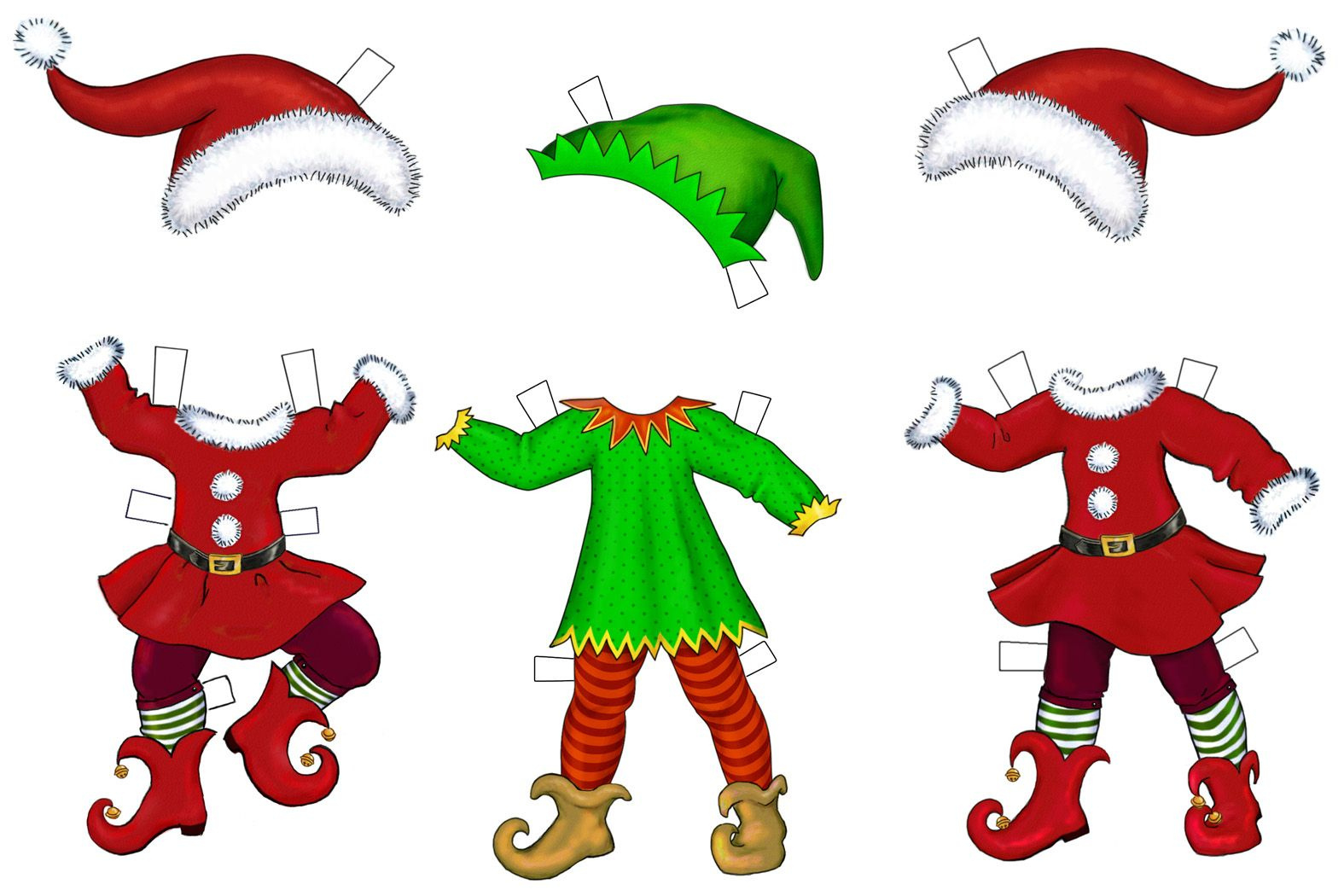 Printable Christmas Elf Clipart with regard to Elf Paper Doll Printable