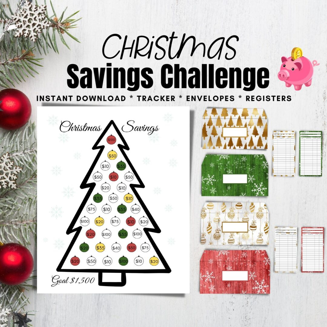 Printable Christmas Savings Challenge in Christmas Savings Challenge Free Printable