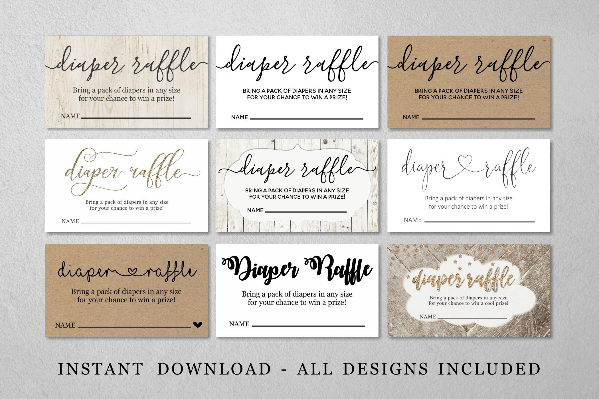 Printable Diaper Raffle Card Template - Baby Shower Invitation intended for Diaper Raffle Template Free Printable