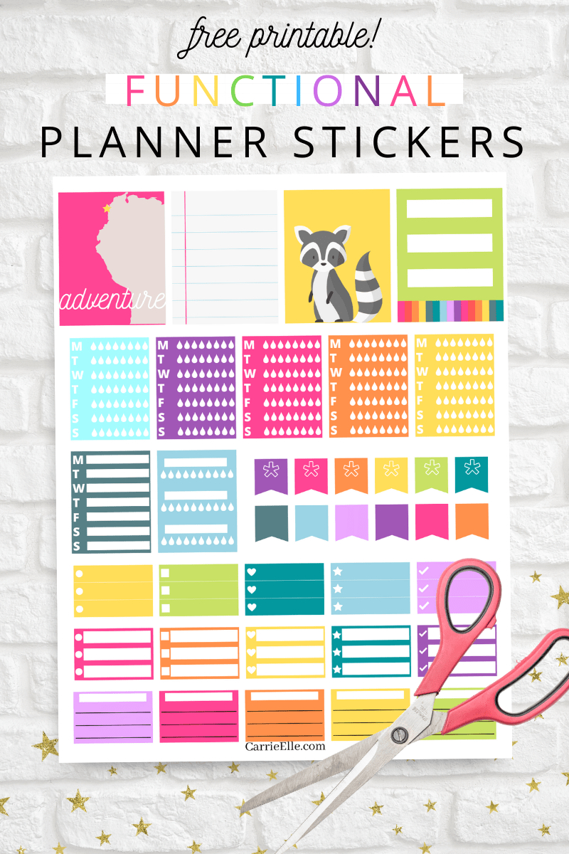 Printable Functional Rainbow Planner Stickers - Carrie Elle throughout Free Printable Functional Planner Stickers