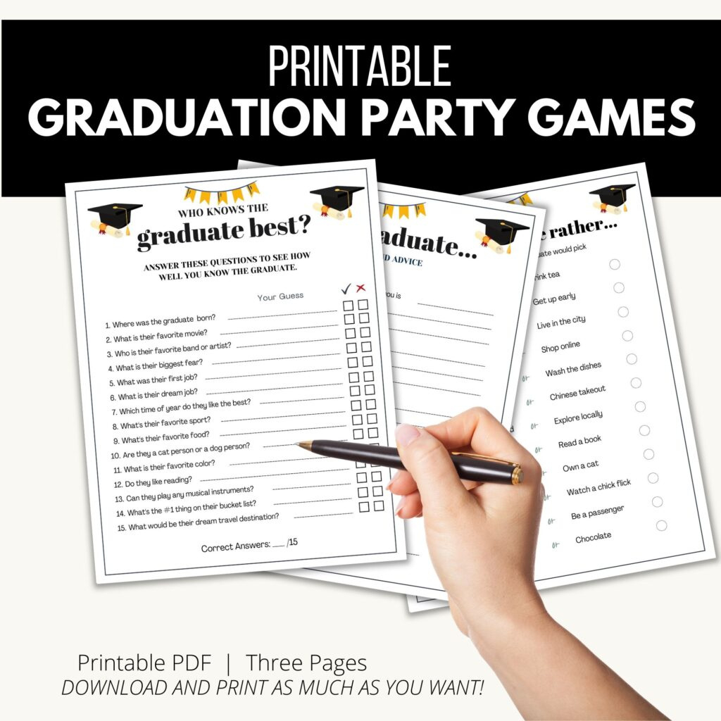 Printable Graduation Games - Add A Little Adventure with regard to Free Printable Graduation Games
