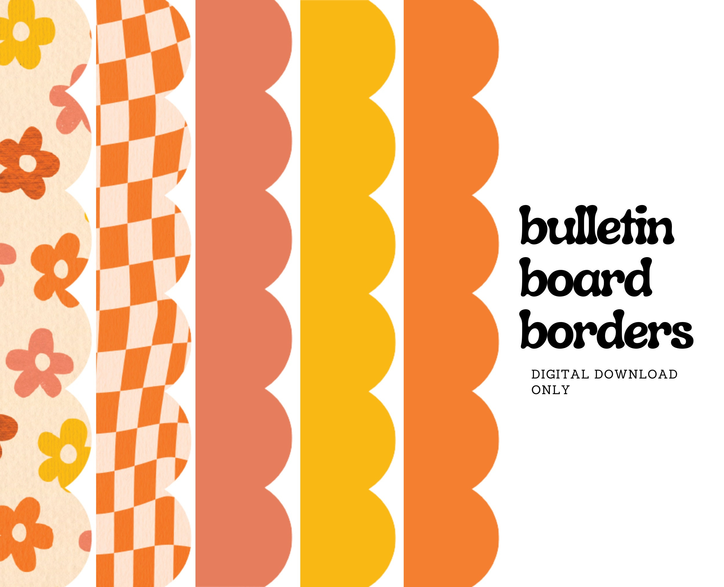 Printable Groovy Borders (Bulletin Board) - 5 Designs Included intended for Borders For Bulletin Board Printable