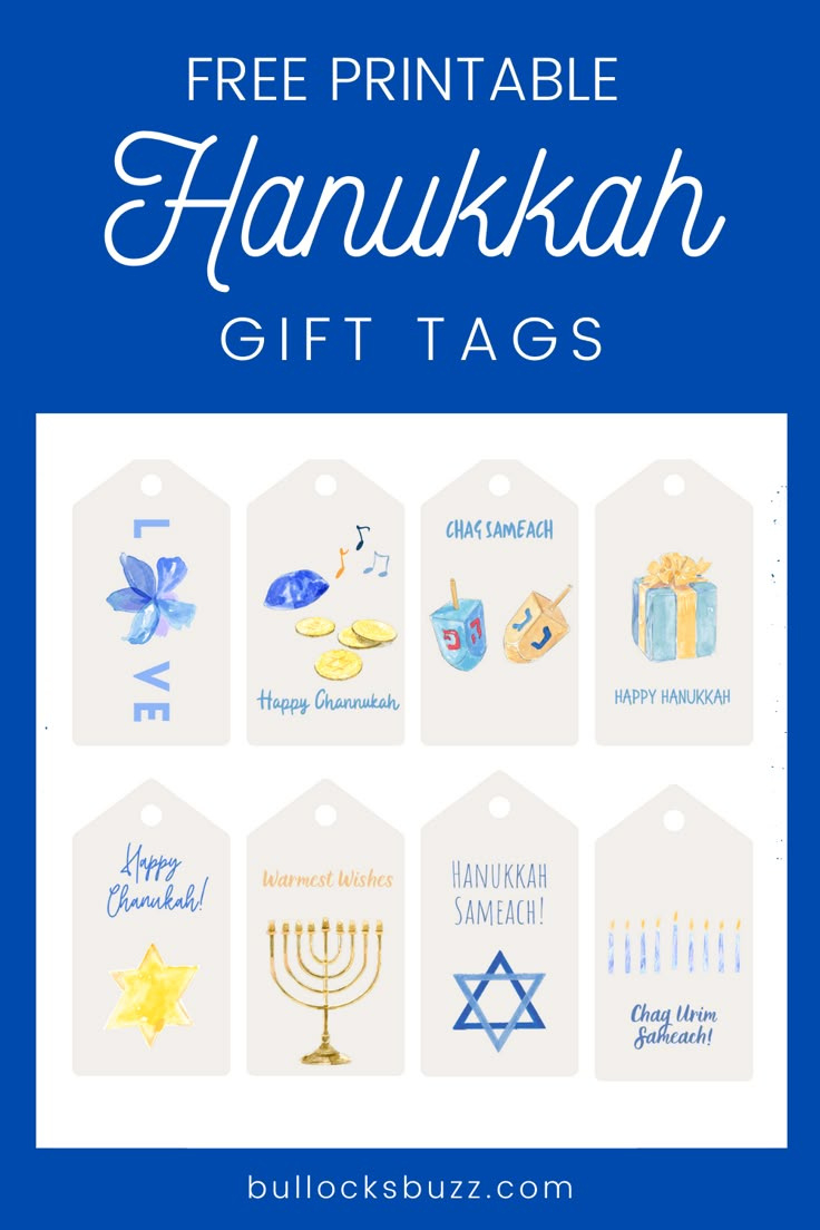 Printable Hanukkah Gift Tags with Hanukkah Gift Tags Printable