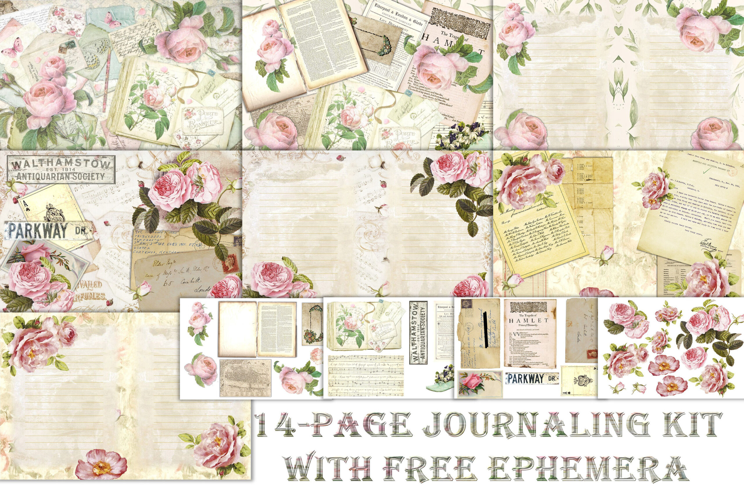 Printable Junk Journal With Free Ephemera And Clipart. Commercial with regard to Junk Journal Free Printable Ephemera