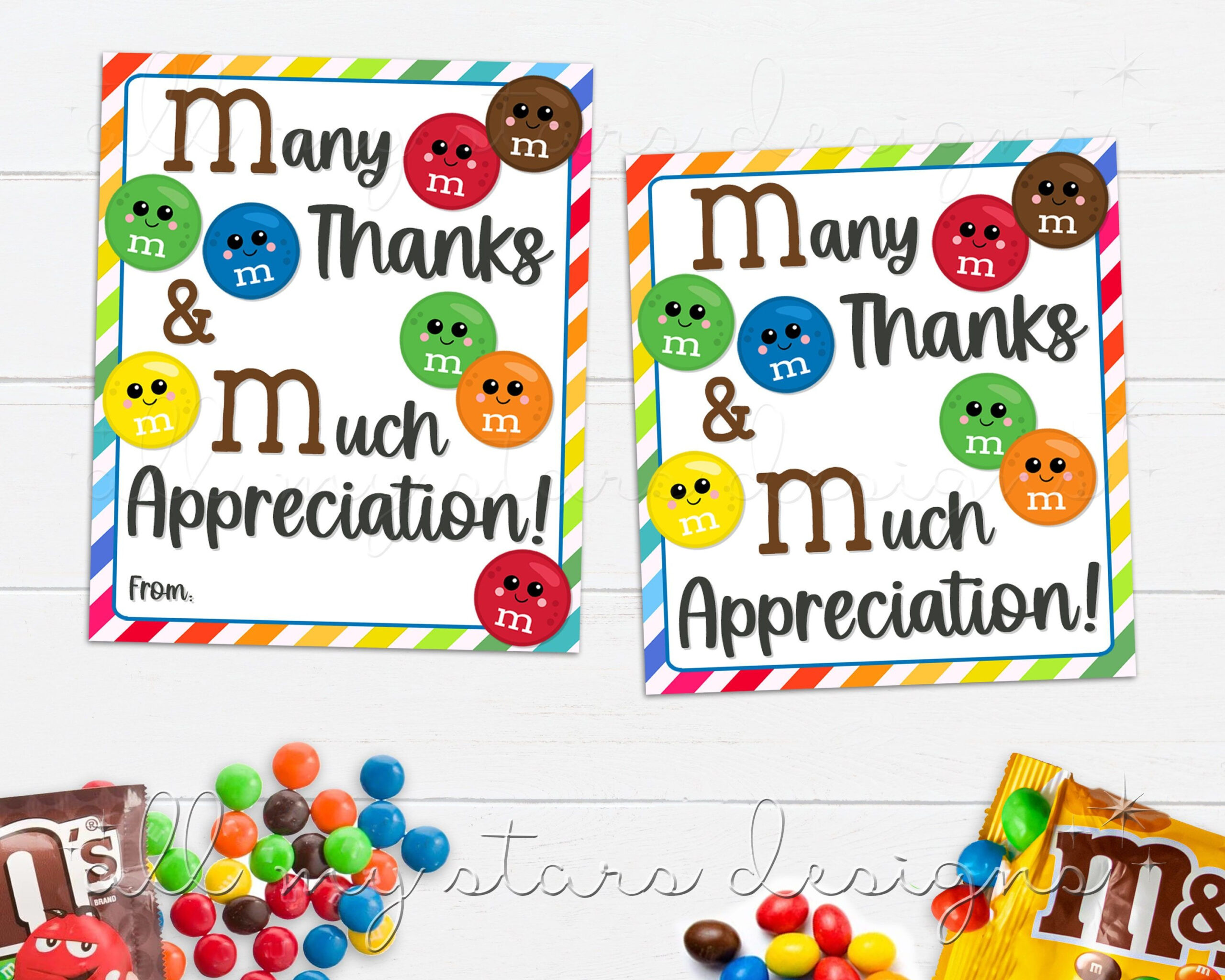 Printable Many Thanks And Much Appreciation! M&amp;amp;M Tag | Instant within M&amp;amp;M Appreciation Printable Free