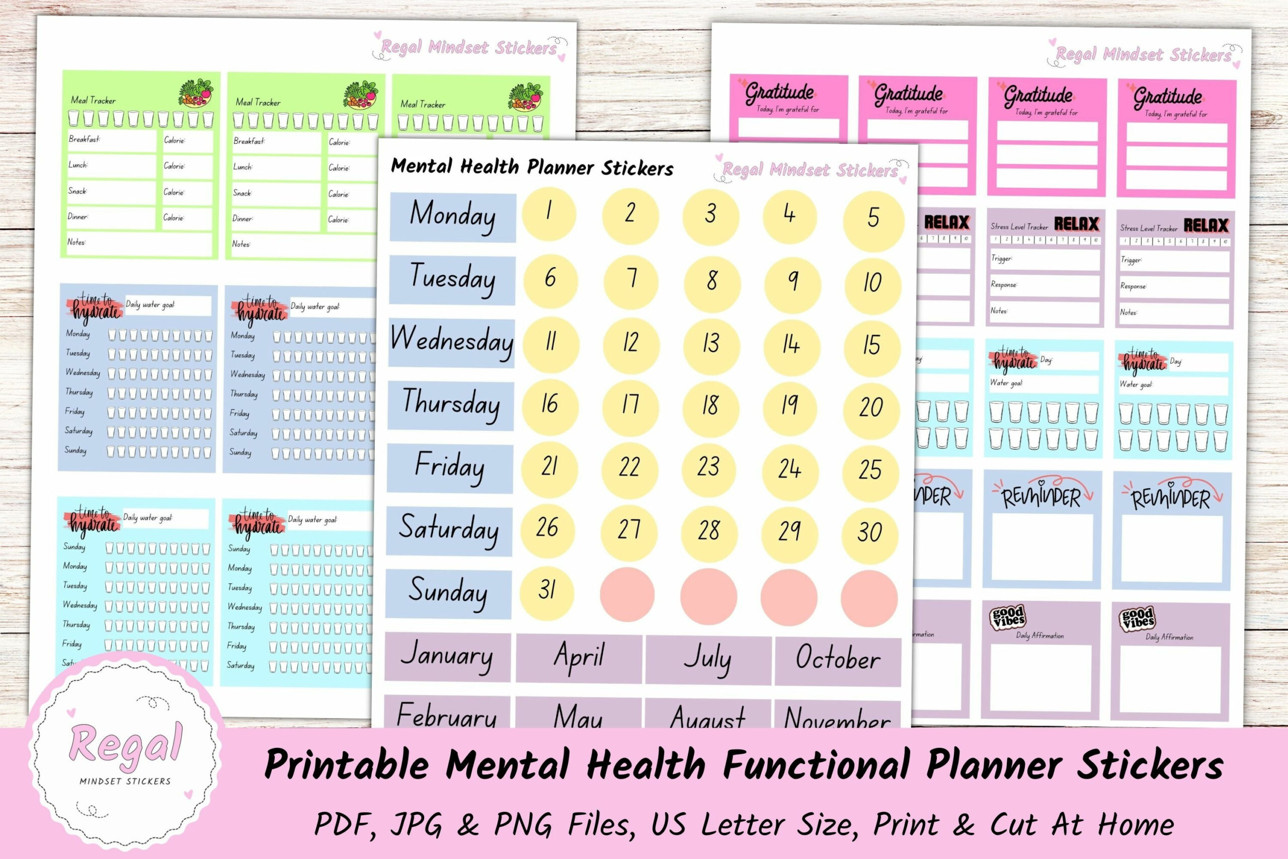 Printable Mental Health Functional Planner Stickers with regard to Free Printable Functional Planner Stickers