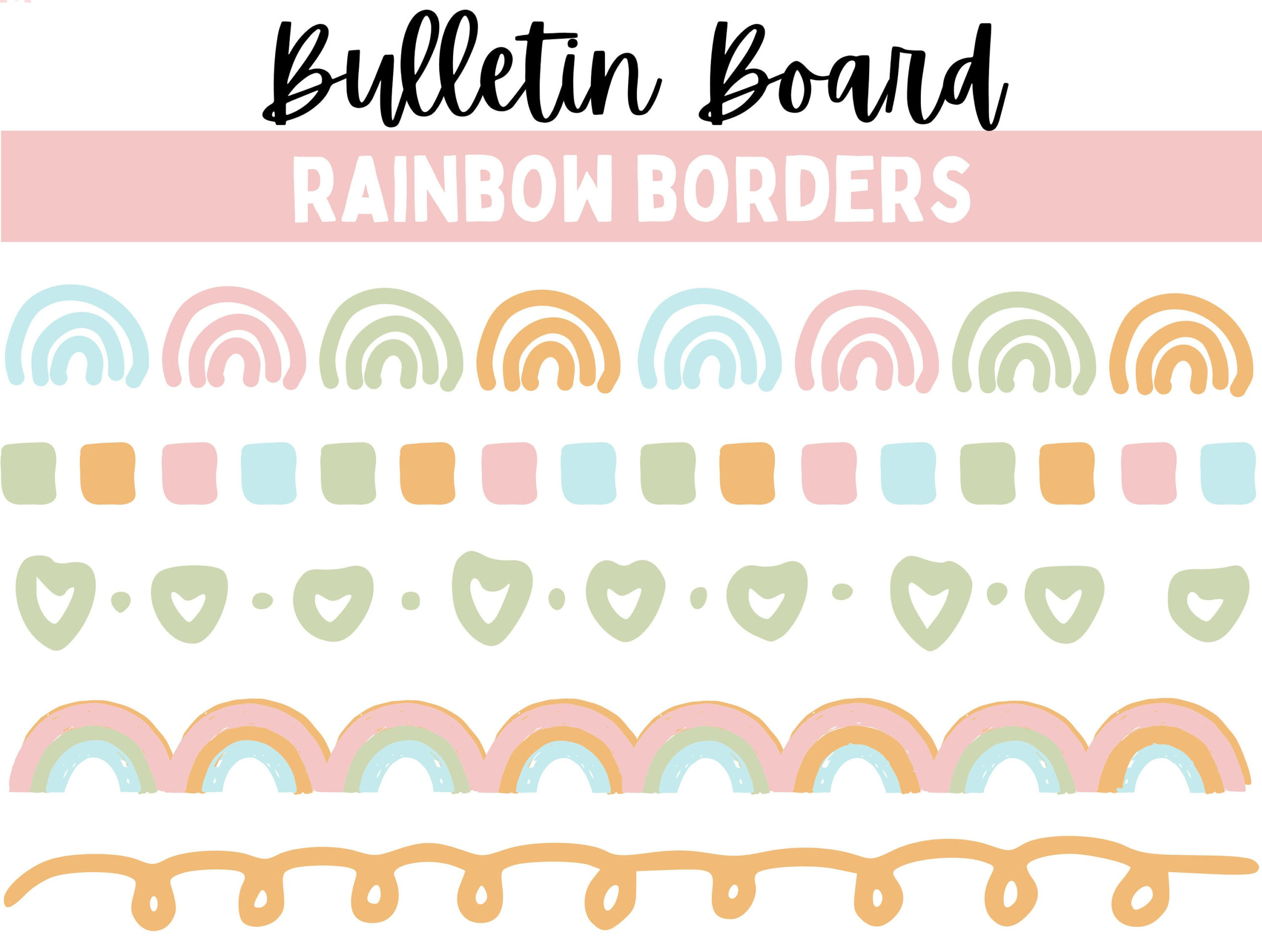 Printable Rainbow Bulletin Board Borders | Printable Classroom in Borders For Bulletin Board Printable