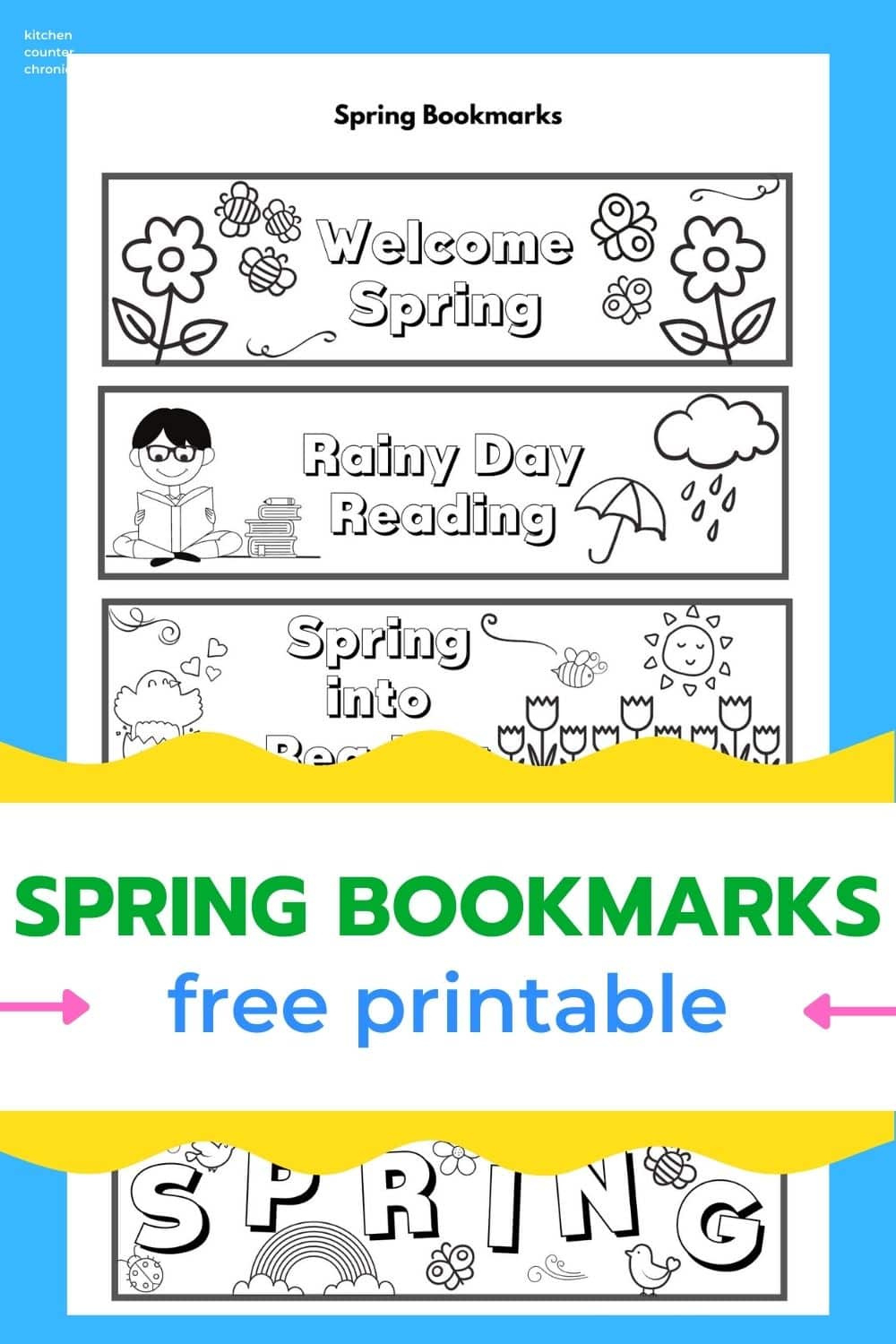 Printable Spring Bookmarks To Color within Free Printable Spring Bookmarks