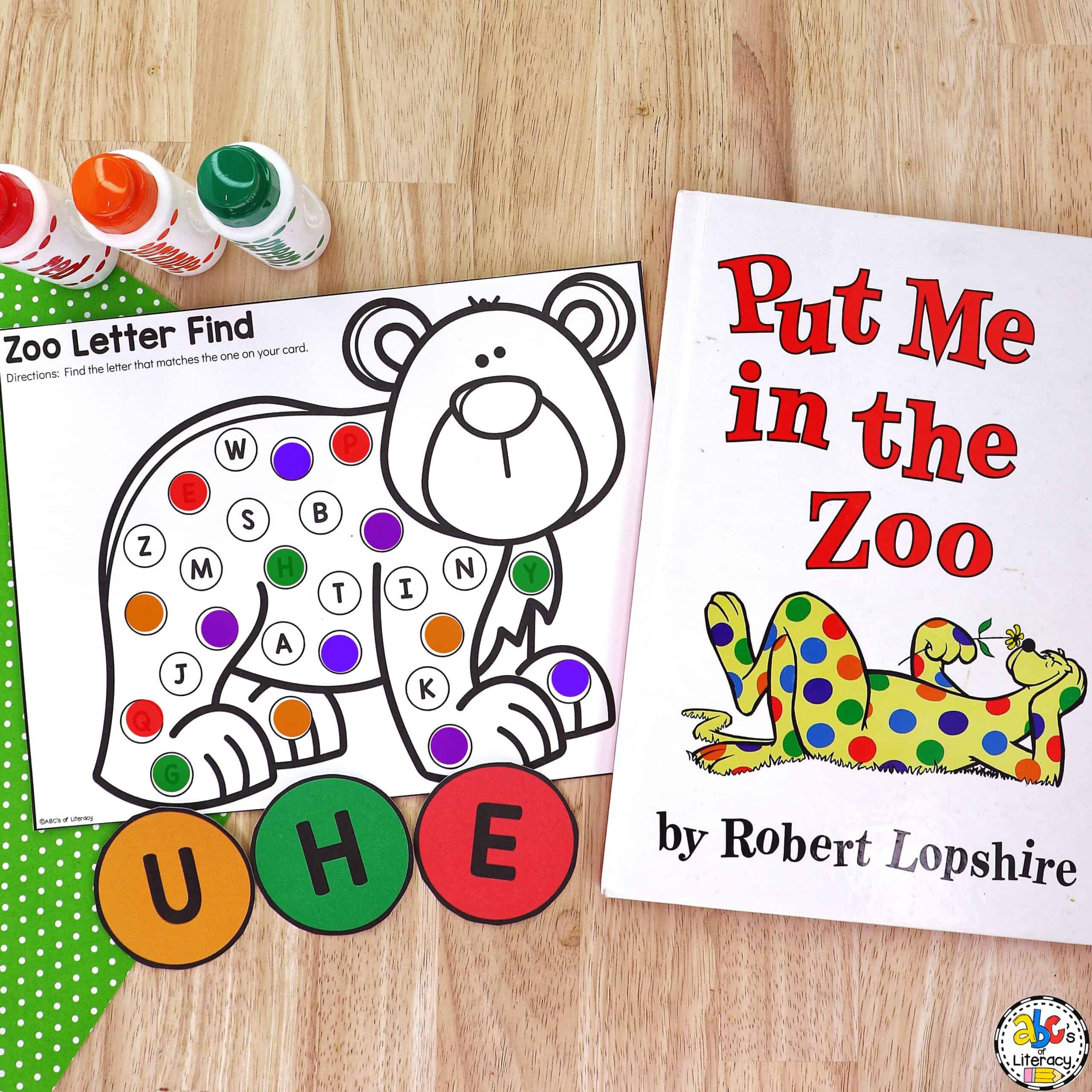 Put Me In The Zoo Alphabet Activity with Printable Put Me in the Zoo